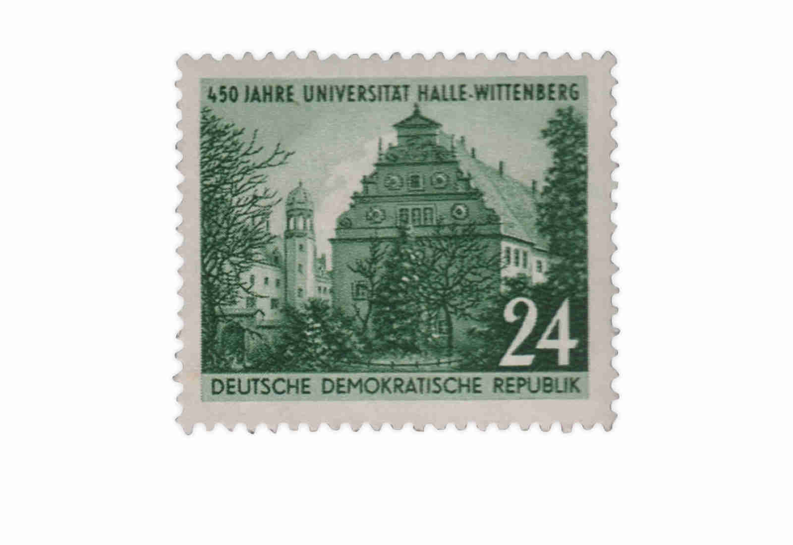 Briefmarke DDR 450 Jahre Universität Halle-Wittenberg 1952 Michel-Nr. 318 gestempelt
