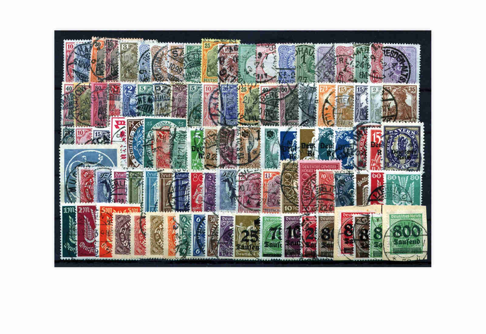 Briefmarken Deutsches Reich 100 verschiedene Marken 1872 - 1932