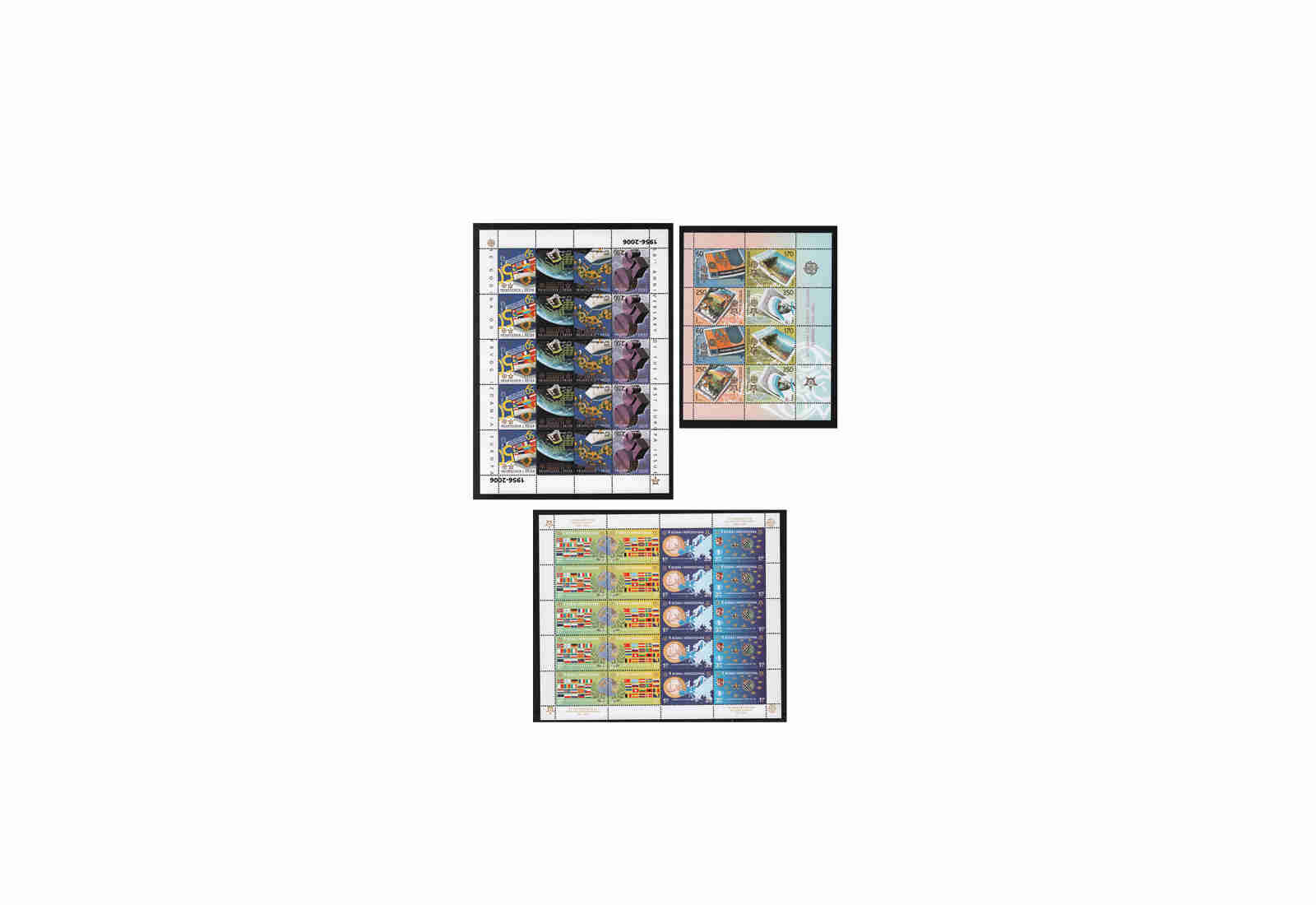 Briefmarken CEPT Zusammendrucke postfrisch auf 6 Steckkarten