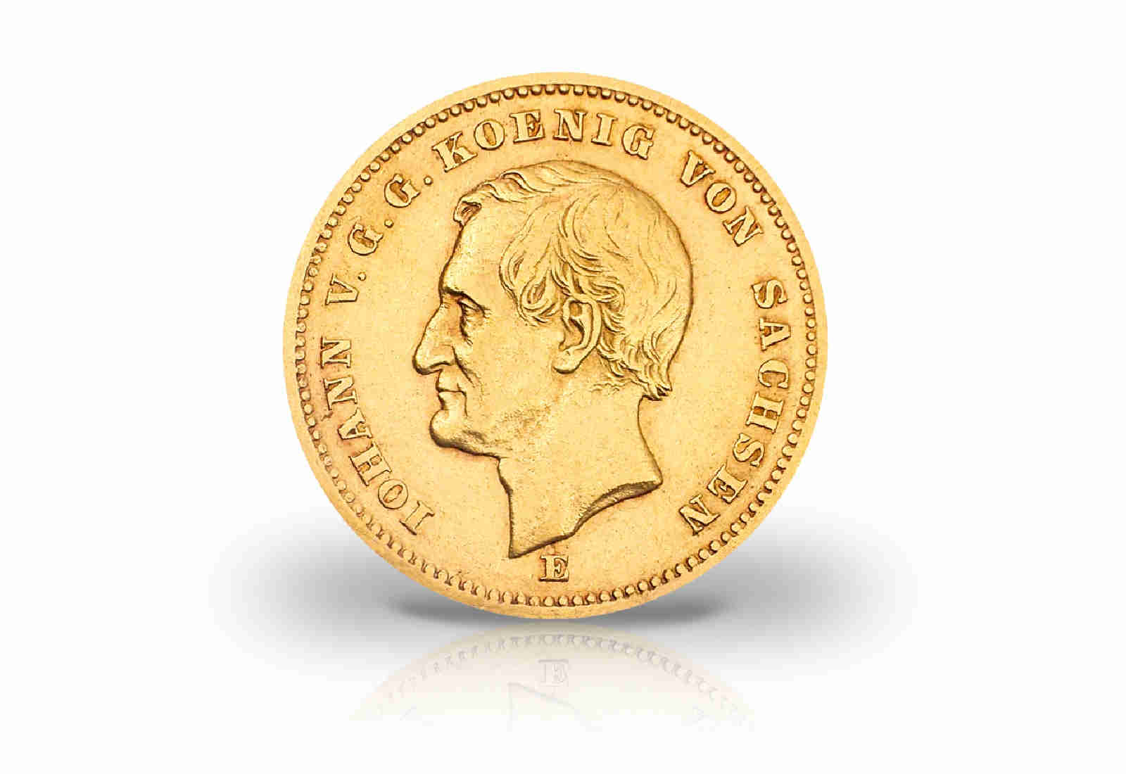 20 Mark Goldmünze 1872 Deutsches Kaiserreich Sachsen König Johann Jaeger-Nr. 258