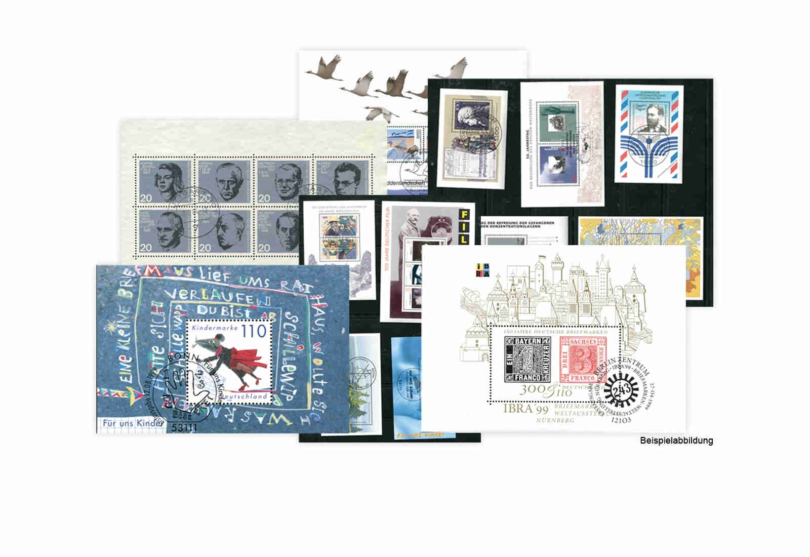 Briefmarken BRD Block-Lot 14,15,16,17,22, 56 gestempelt