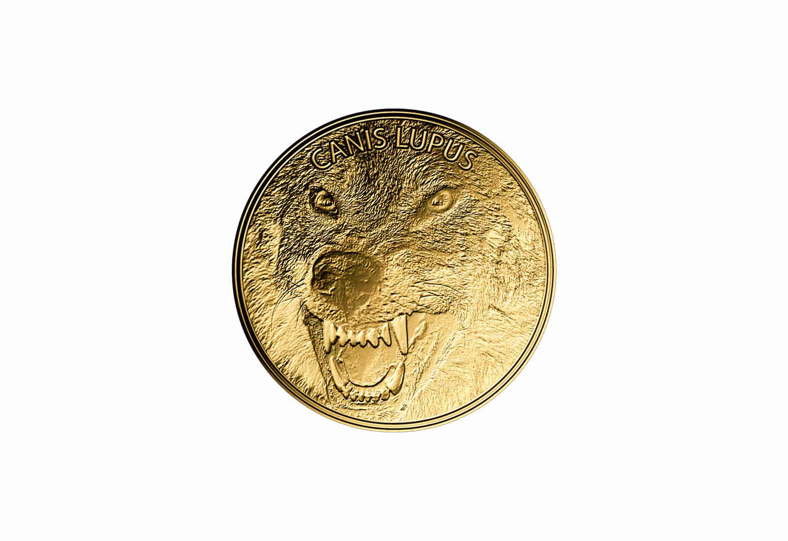 Goldmünze Motiv Wolf 999/1000 Gold Geschenk