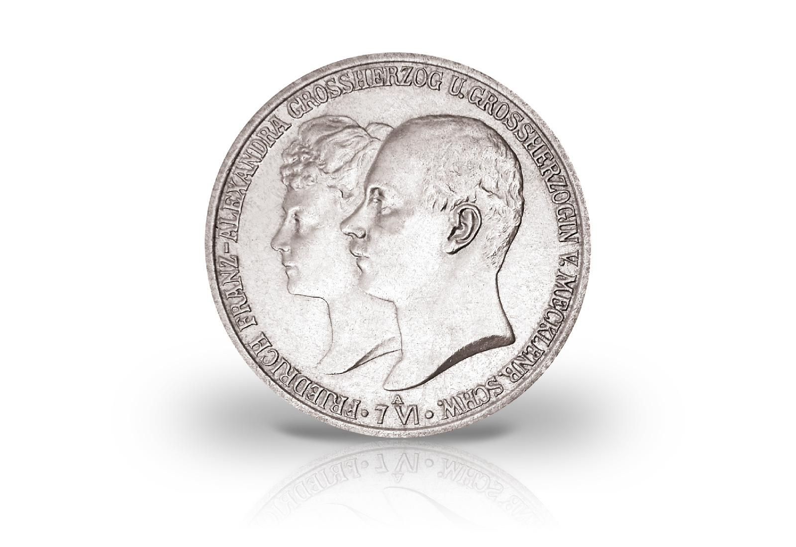 2 Mark 1904 Deutsches Kaiserreich Mecklenburg-Schwerin Hochzeit mit Alexandra Jaeger-Nr. 86