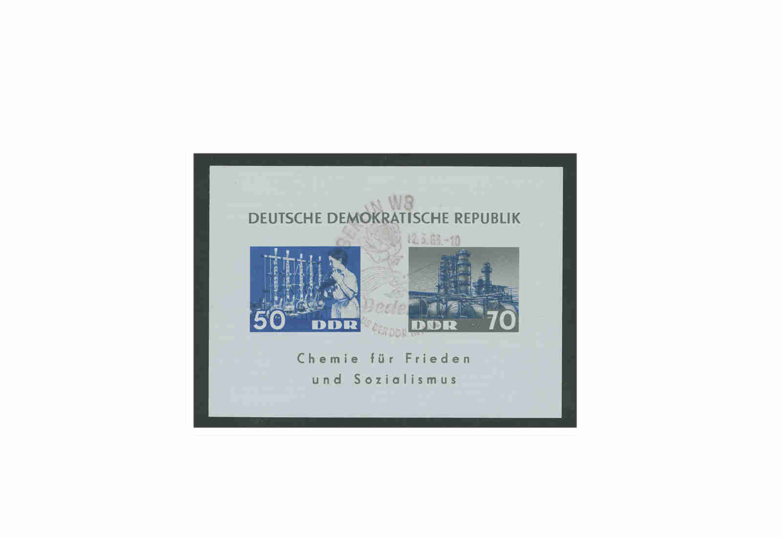 Briefmarke DDR Block 18 Chemische Industrie 1963 gestempelt