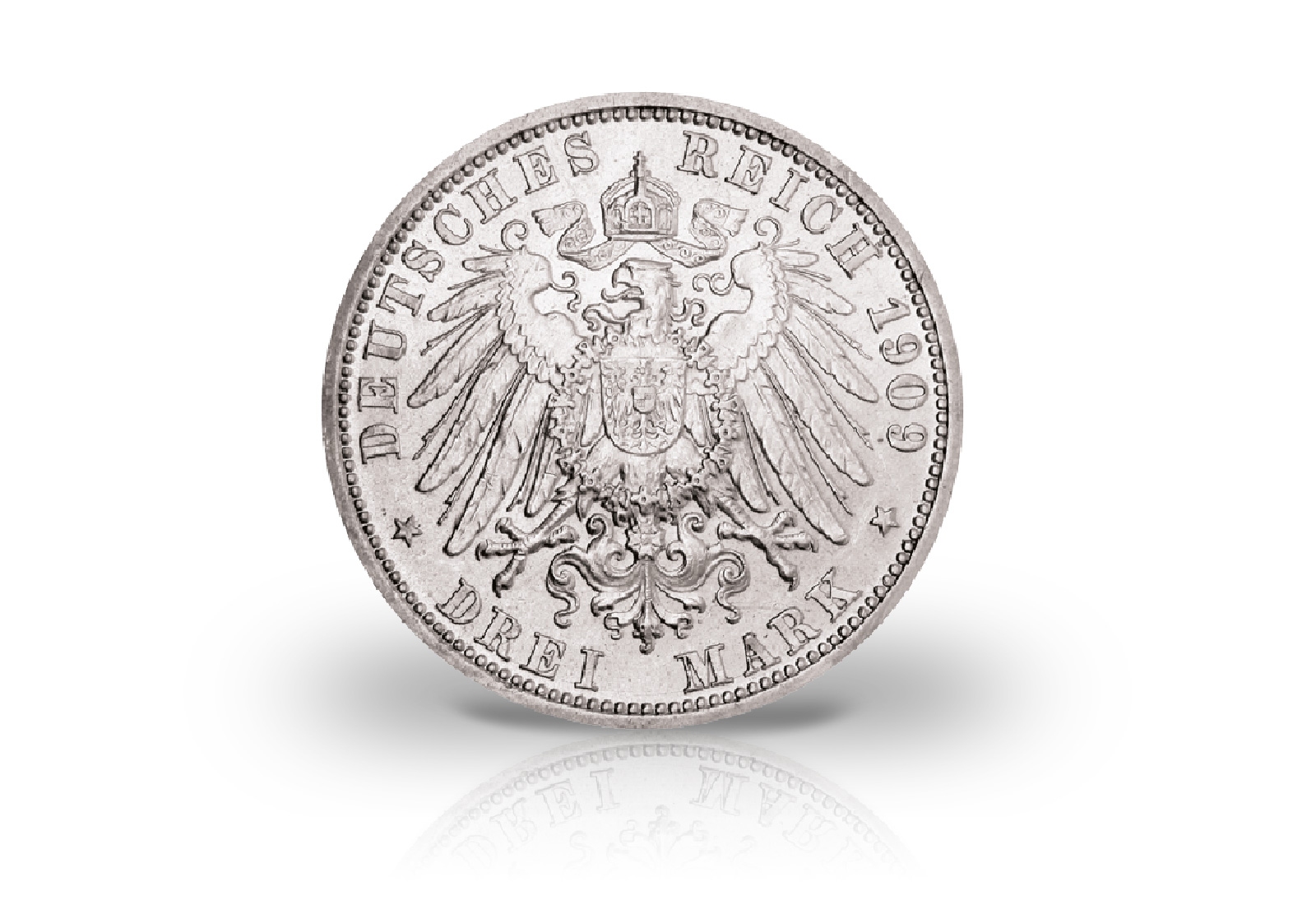 3 Mark 1909 Deutsches Kaiserreich Anhalt Herzog Friedrich II. Prägestätte A Jaeger-Nr. 23