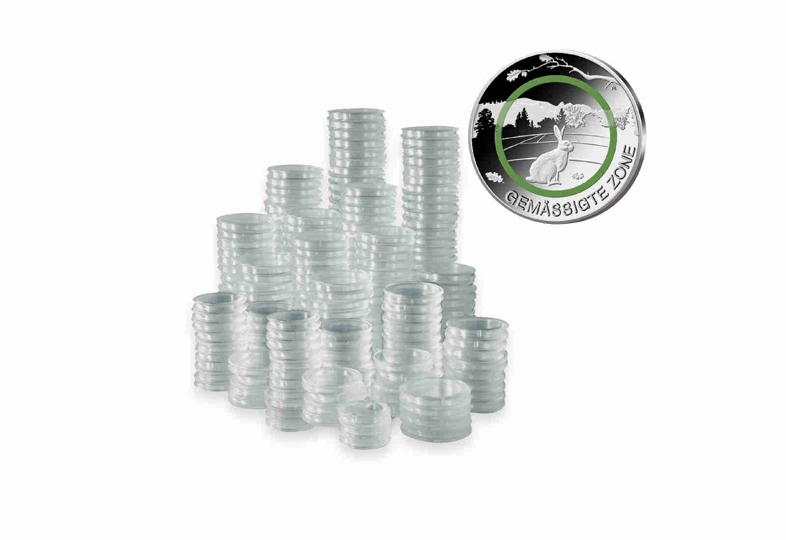 [27 mm] SAM 500 Münzkapseln für 5 Euro mit Polymerring