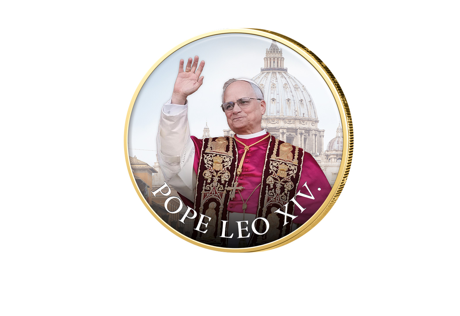 2 Euro 2025 Papst Leo XIV mit Farbmotiv