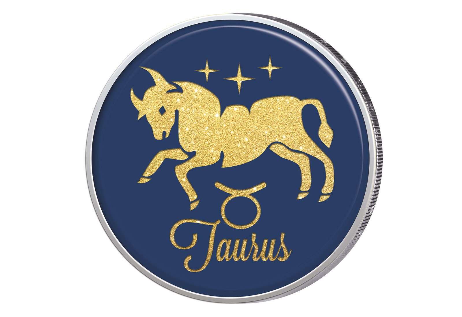 2 Euro mit Farbapplikation Sternzeichen Stier