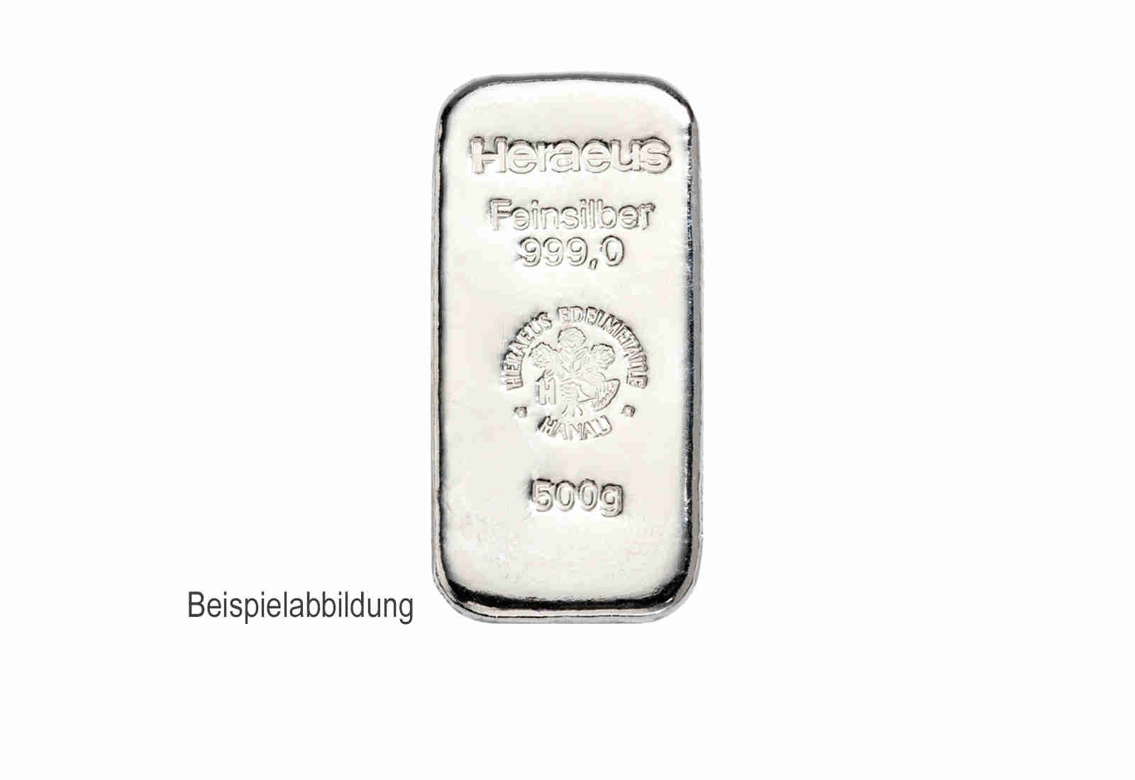 Silberbarren 500 g Motiv und Prägestätte unserer Wahl