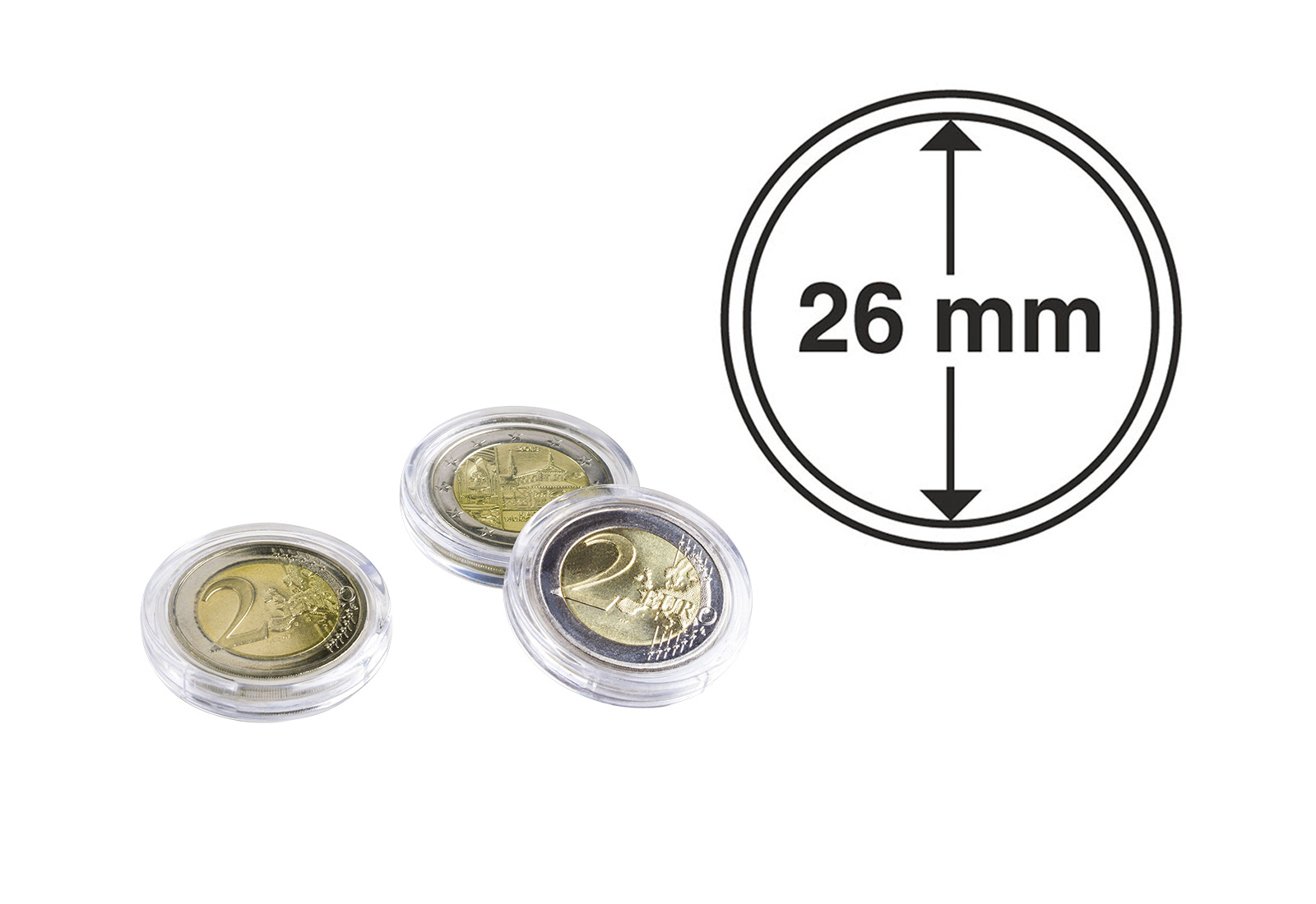 [26 mm] Leuchtturm Münzkapseln im 10er Pack