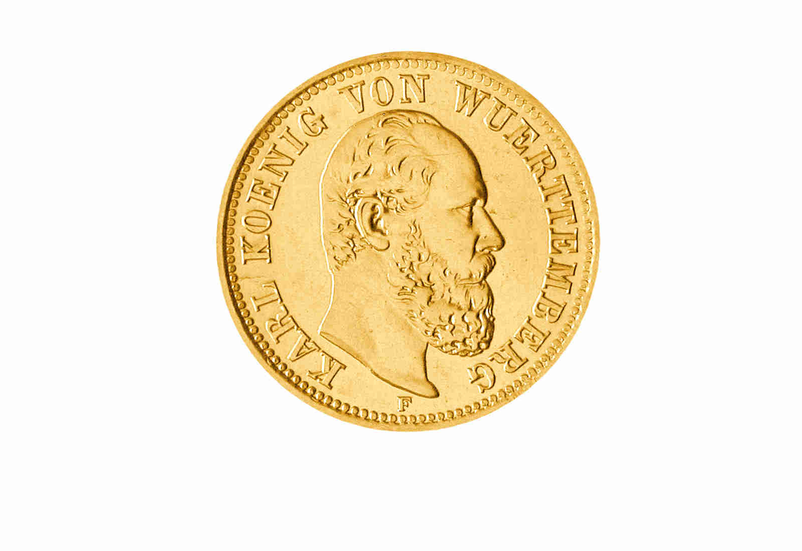 5 Mark Württemberg 1877-1878 Karl von Württemberg Jaeger-Nr. 291
