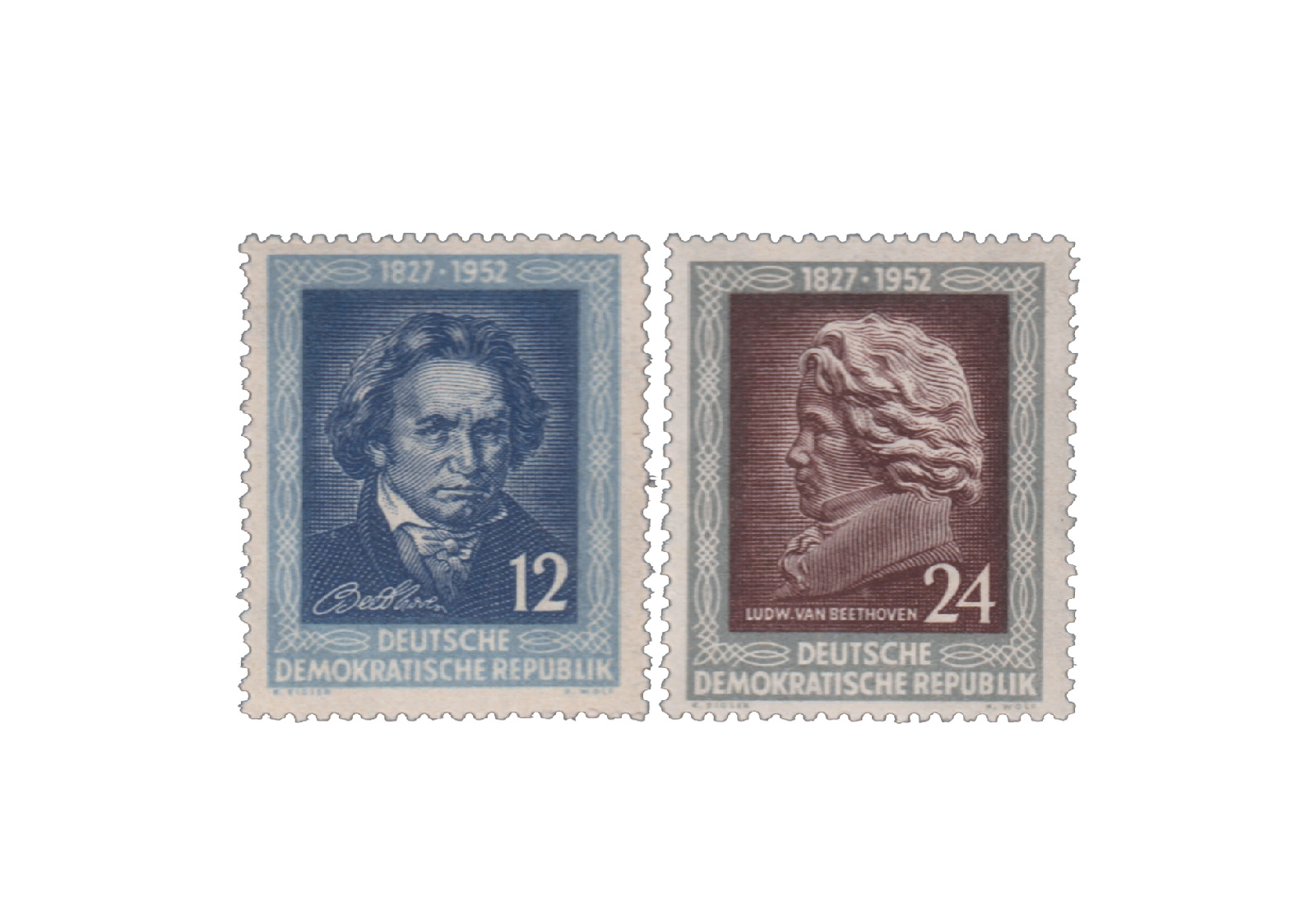Briefmarken DDR 125. Todestag von Ludwig van Beethoven 1952 Michel-Nr. 300-301 postfrisch