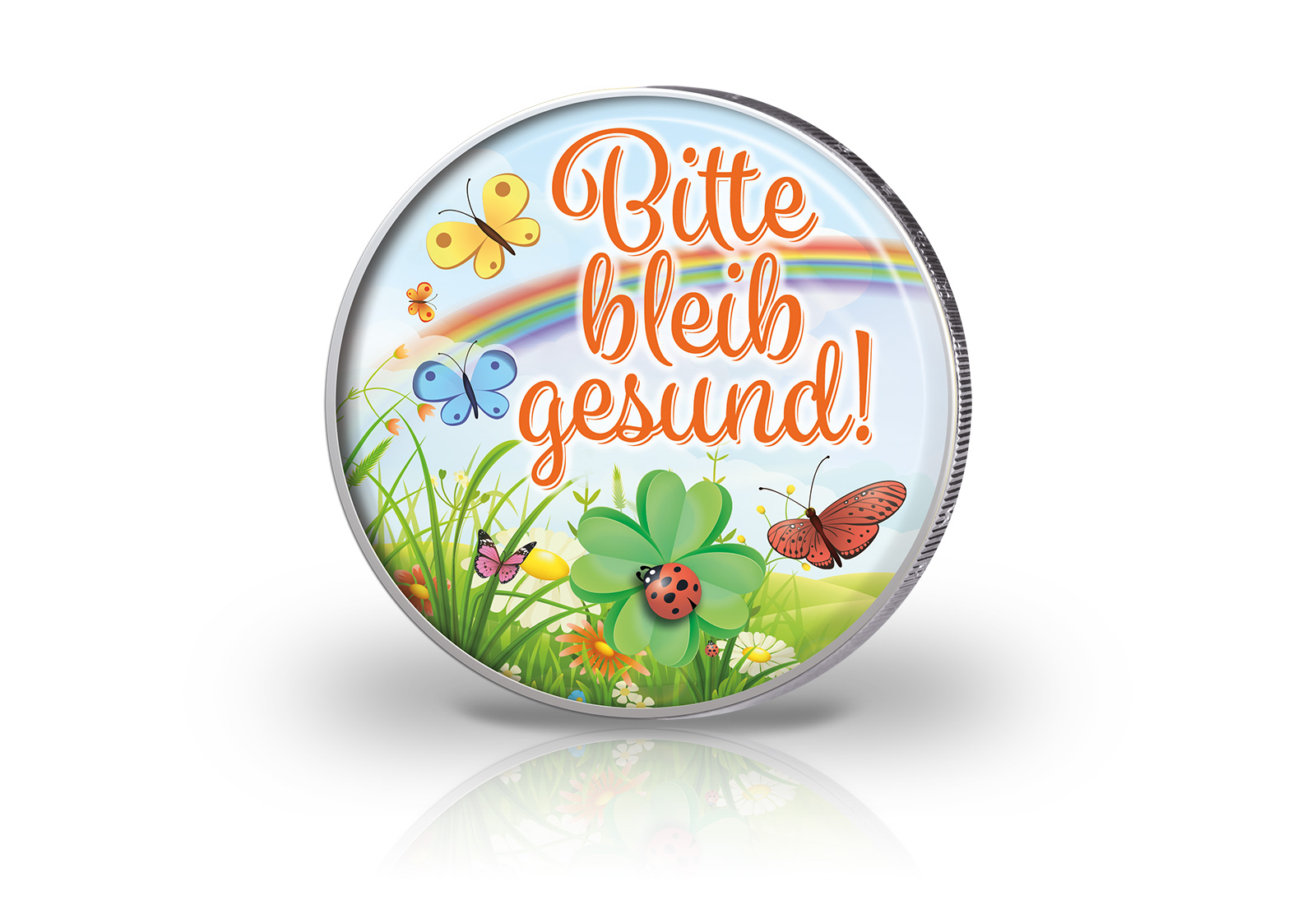 2 Euro mit Farbmotiv Bleib Gesund