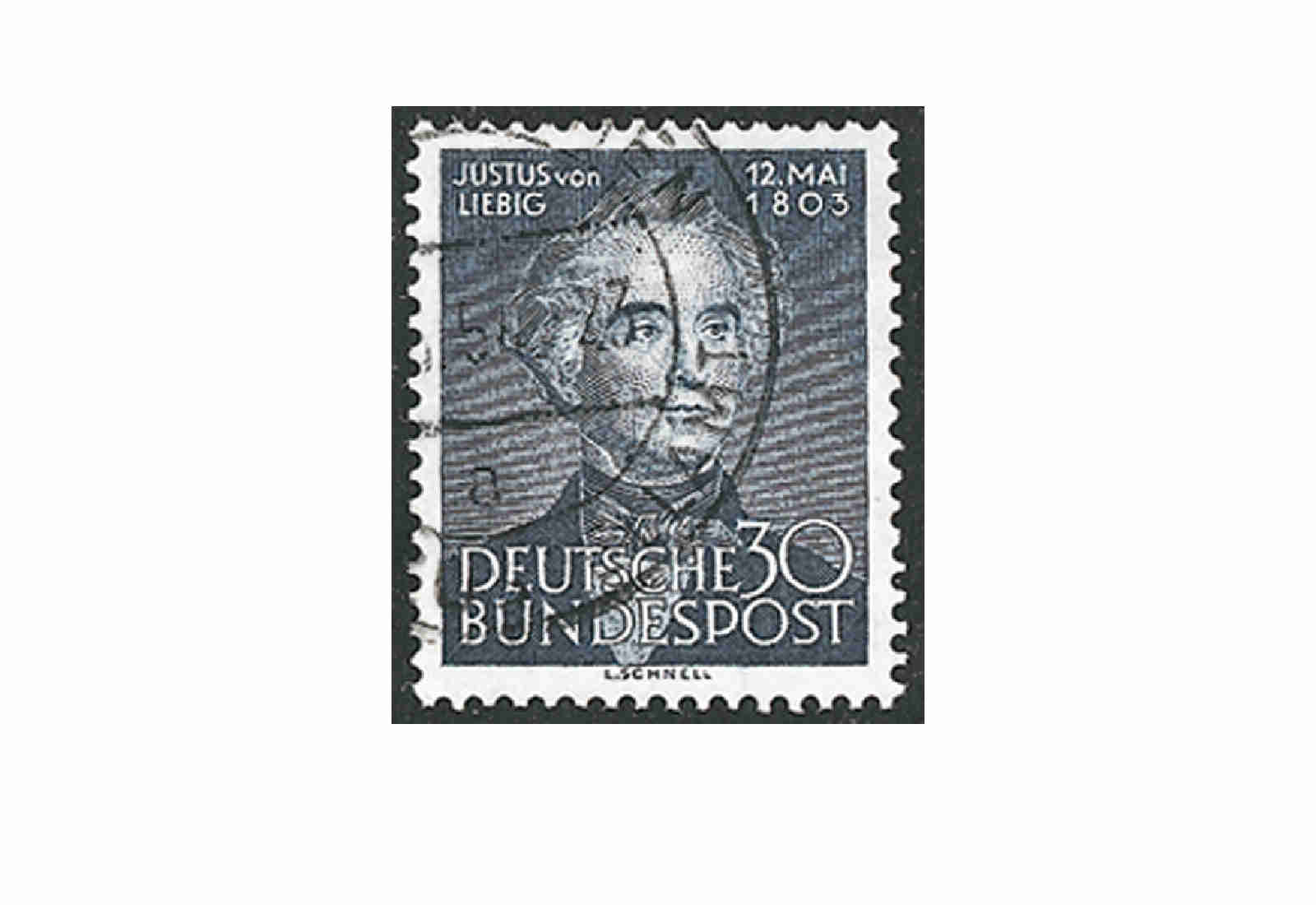 Briefmarke BRD Justus Liebig 1953 Michel-Nr. 166 gestempelt