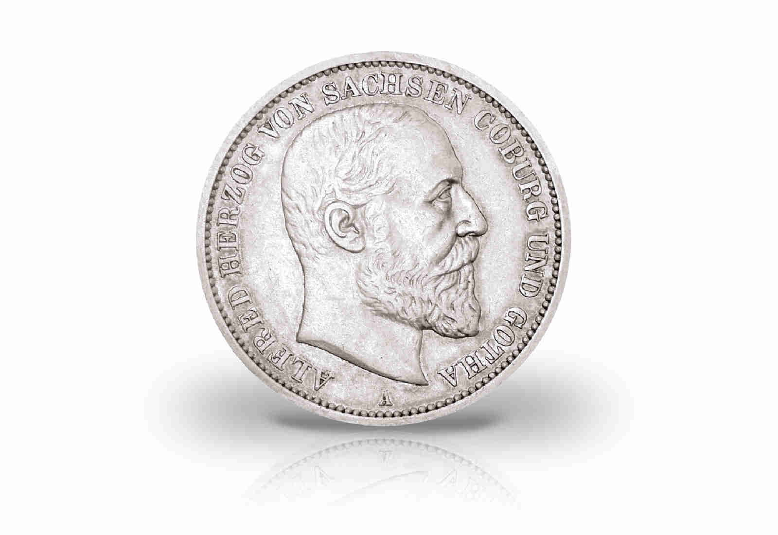 2 Mark 1895 Deutsches Kaiserreich Alfred Herzog von Sachsen-Coburg und Gotha Jaeger-Nr. 145