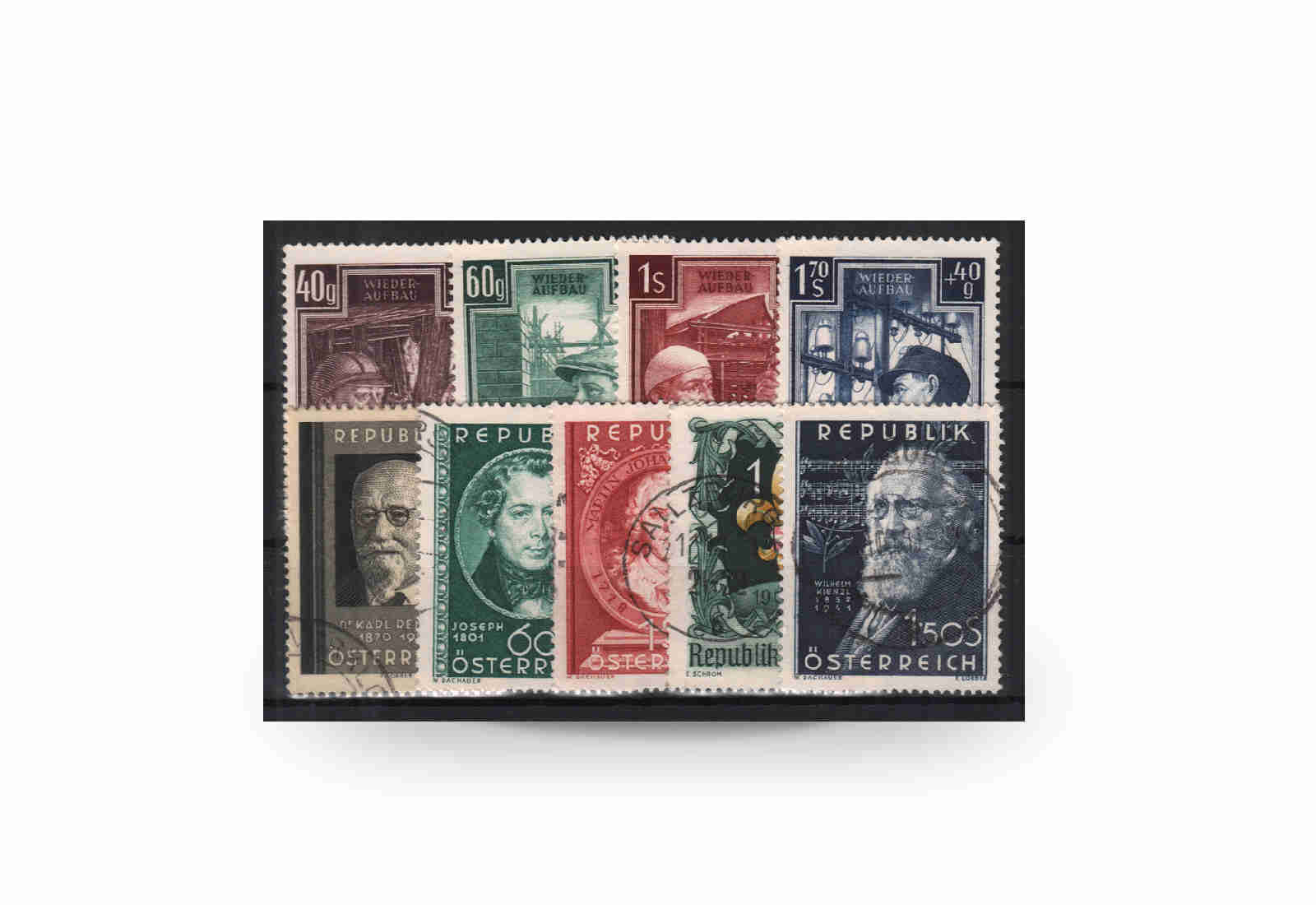 Österreich Mi.Nr. 959/967 Jahrgang 1951 gestempelt 9 Briefmarken