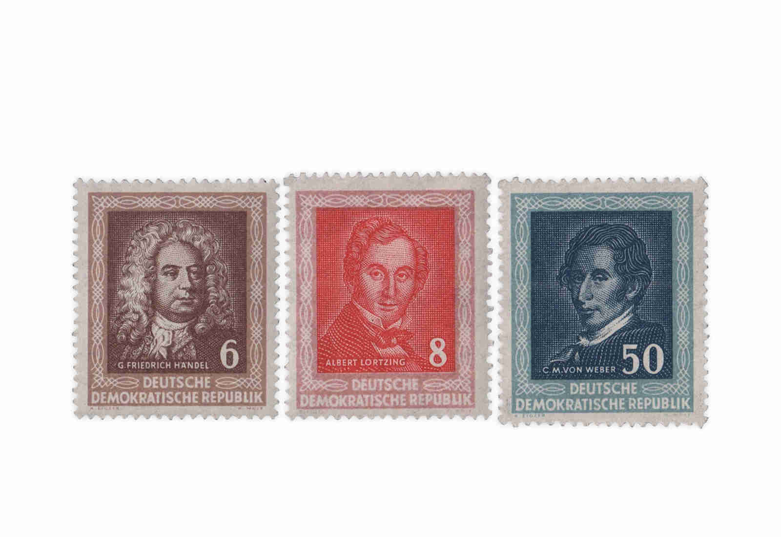 Briefmarken DDR Händelfest 1952 Michel-Nr. 308-310 gestempelt
