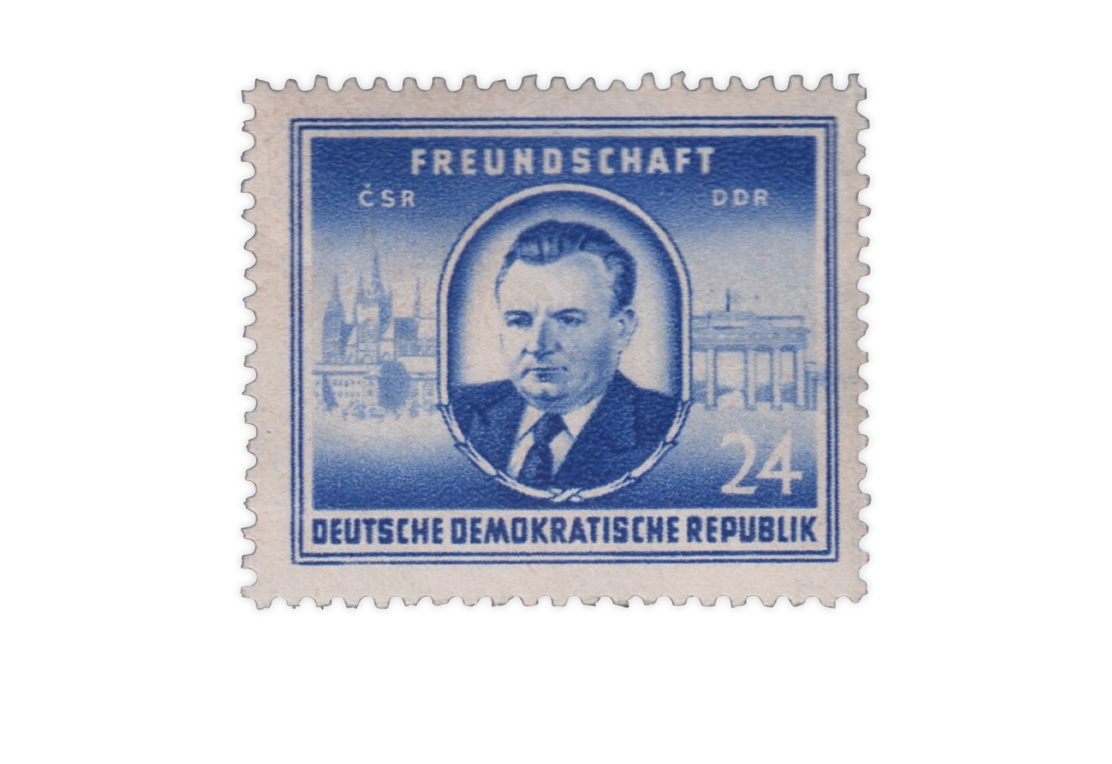 Briefmarke DDR Staatsbesuch von Klement Gottwald 1952 Michel-Nr. 302 gestempelt