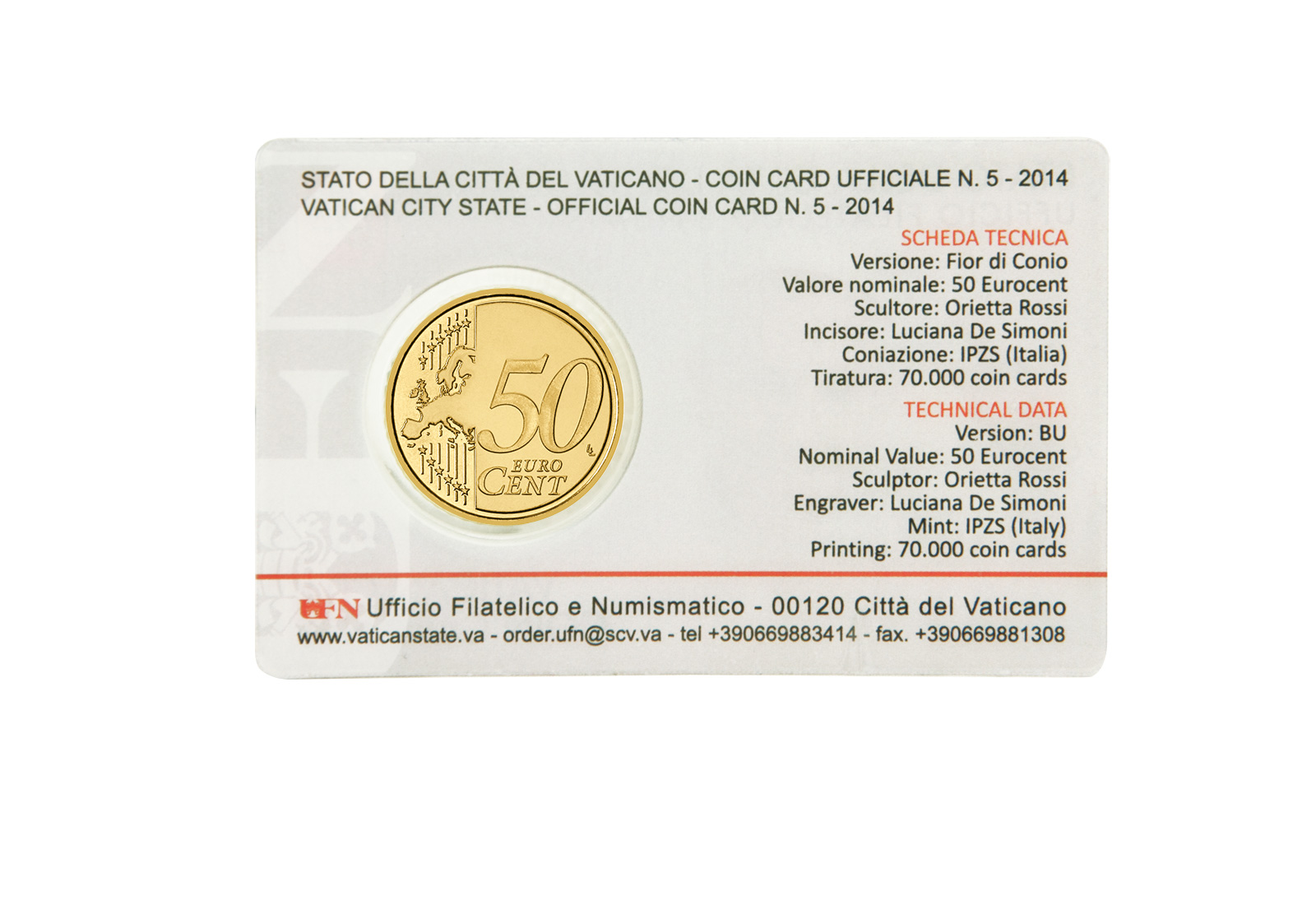 50 Cent Vatikan 2014 Coincard