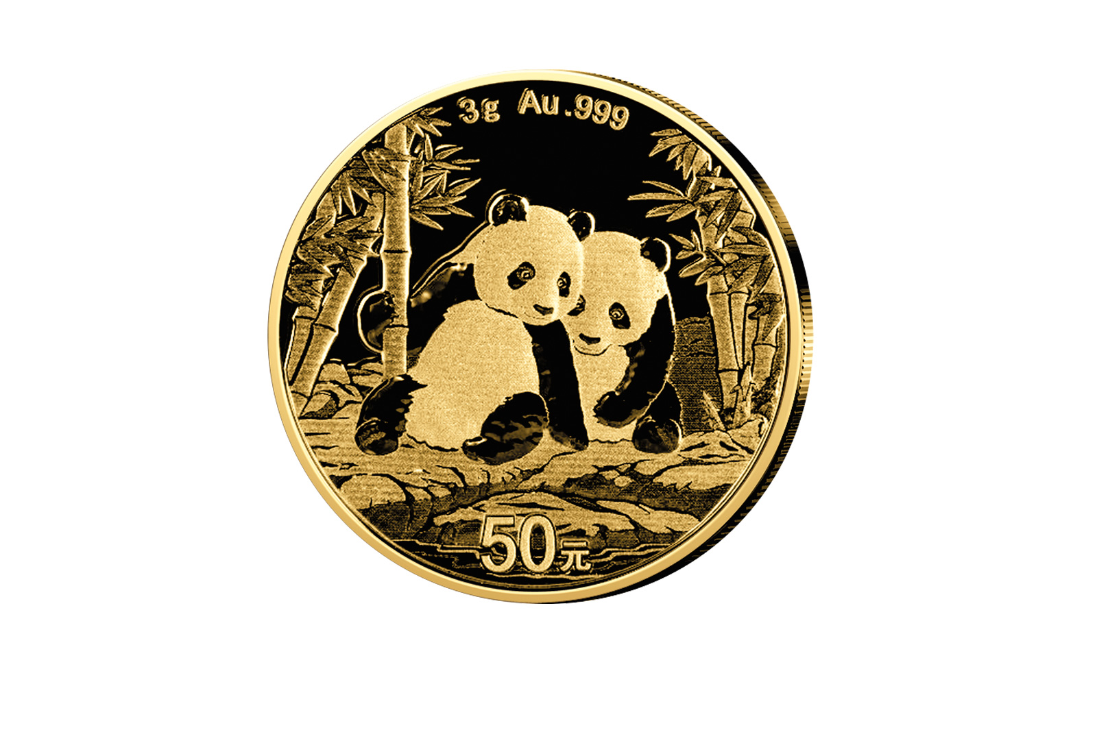Panda 3 Gramm Gold 2026 China mit Black-Platin-Veredelung