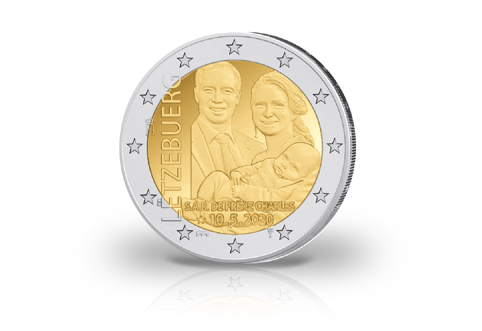 2 Euro 2020 Luxemburg Geburt von Charles Jean Philippe Joseph Marie Guillaume