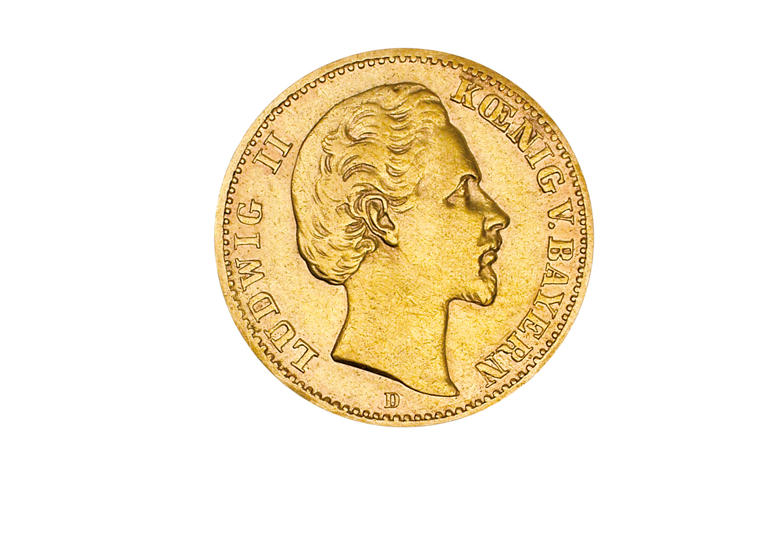 10 Mark 1874-1881 Kaiserreich Bayern Ludwig II Jaeger-Nr. 196
