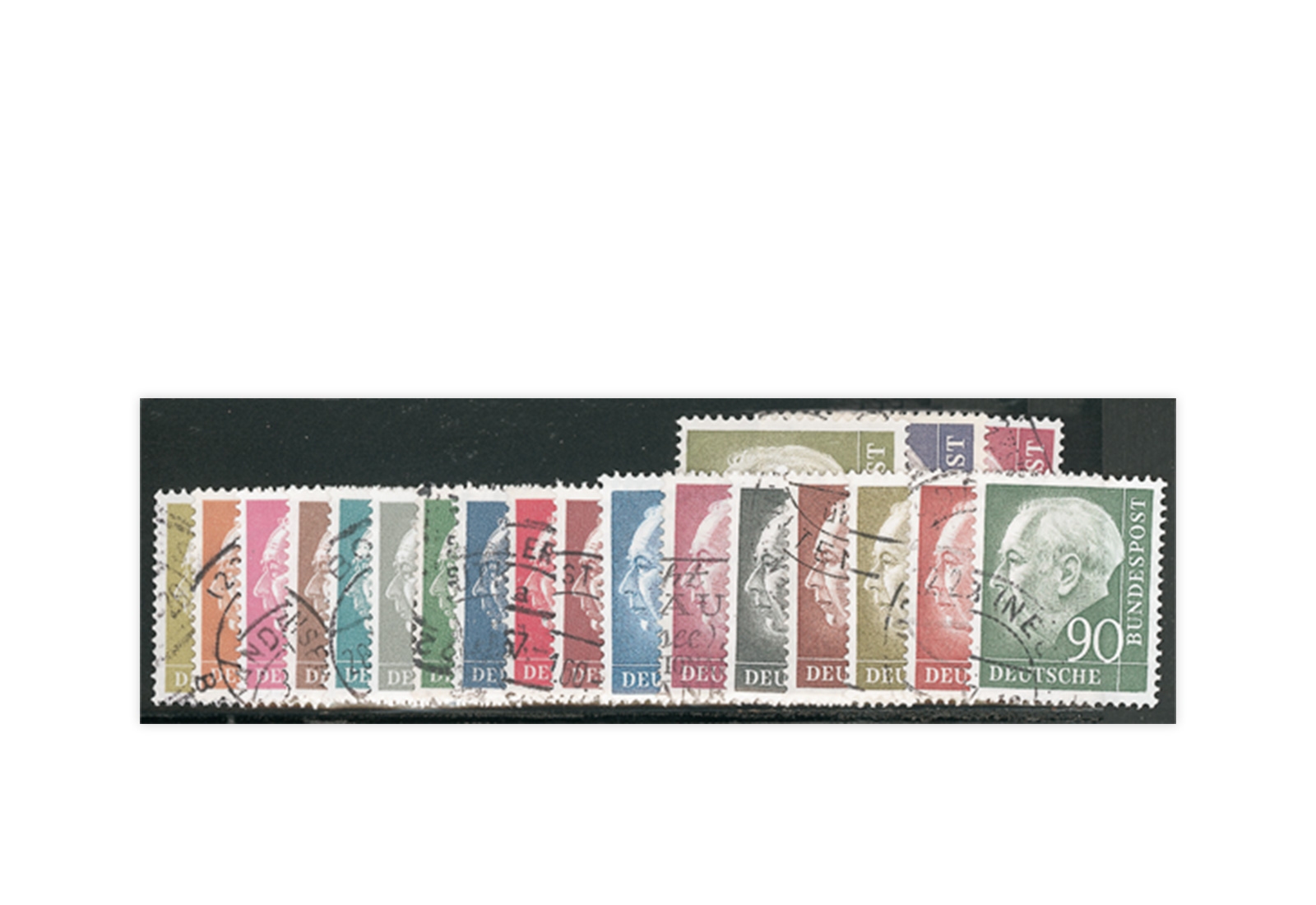 Briefmarken BRD Theodor Heuss 1954 Michel-Nr. 177/196 gestempelt