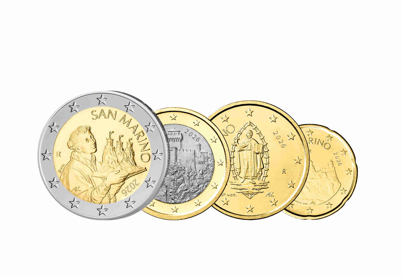 Eurosatz San Marino 2026 - 20 Cent bis 2 Euro