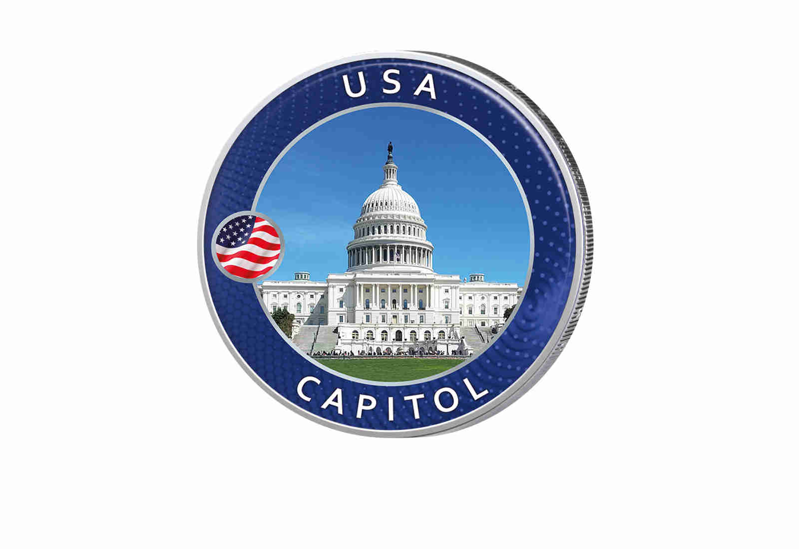 2 Euro mit Farbapplikation Capitol - Highlights rund um den Globus