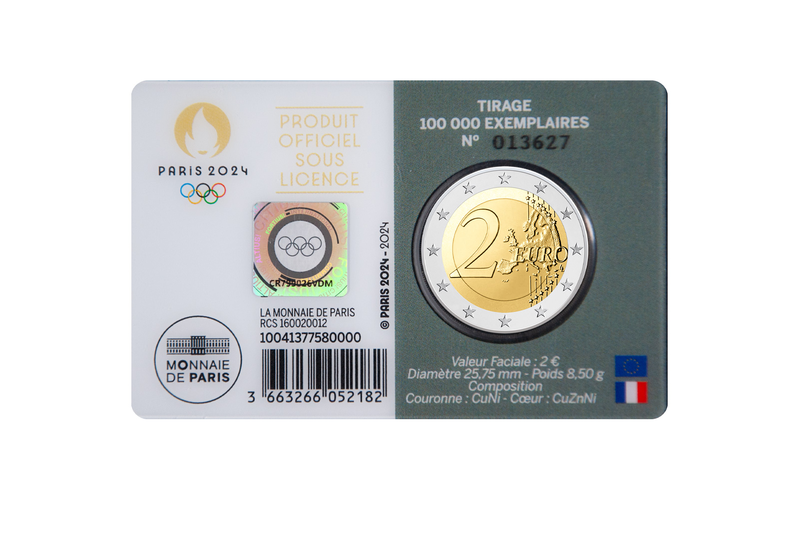 2 Euro 2024 Frankreich Herkules beim Ringkampf bfr.Coincard Grau
