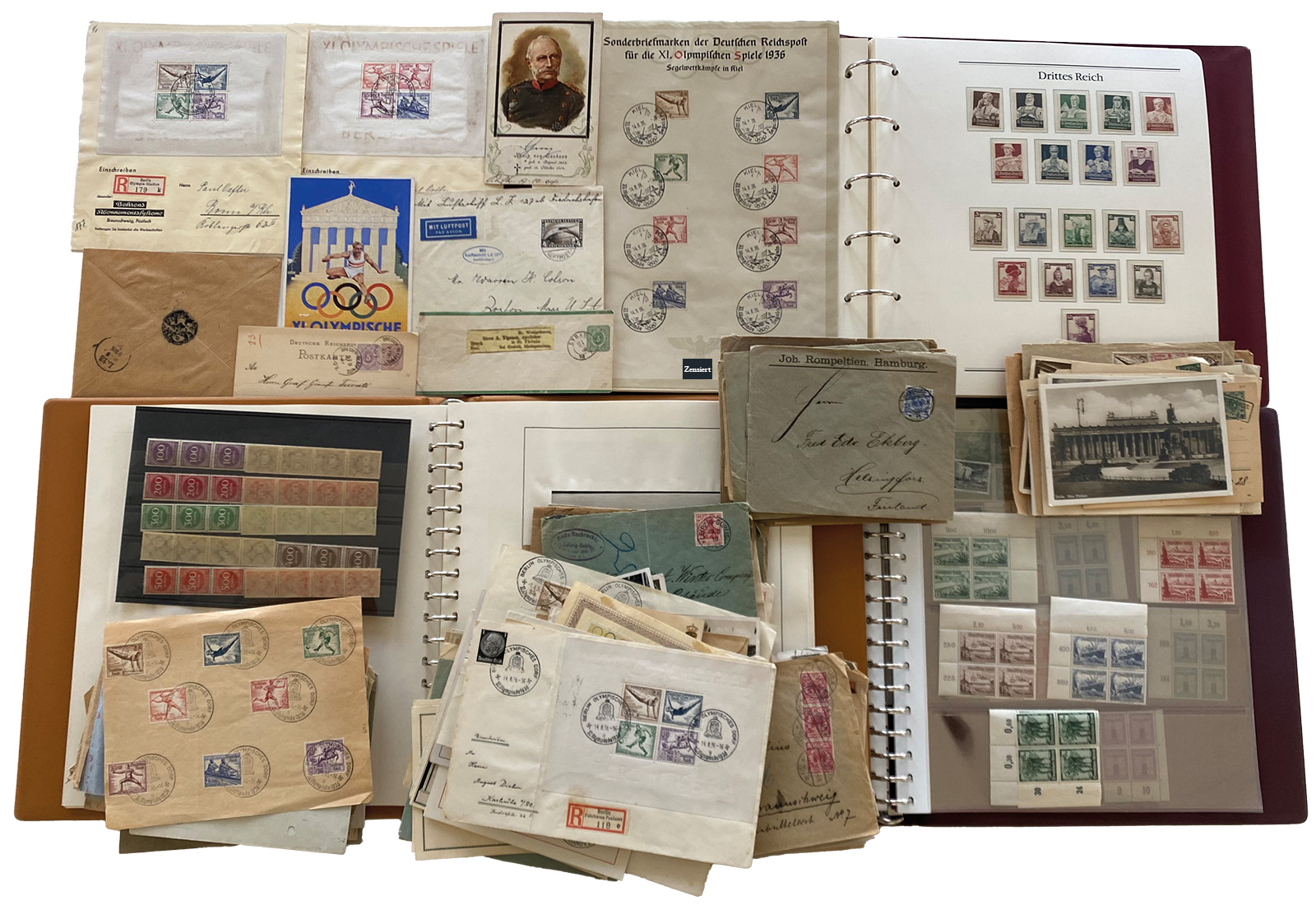 1872/1945, Nachlasspartie Deutsches Reich in 3 Alben und mit über 200 Belegen