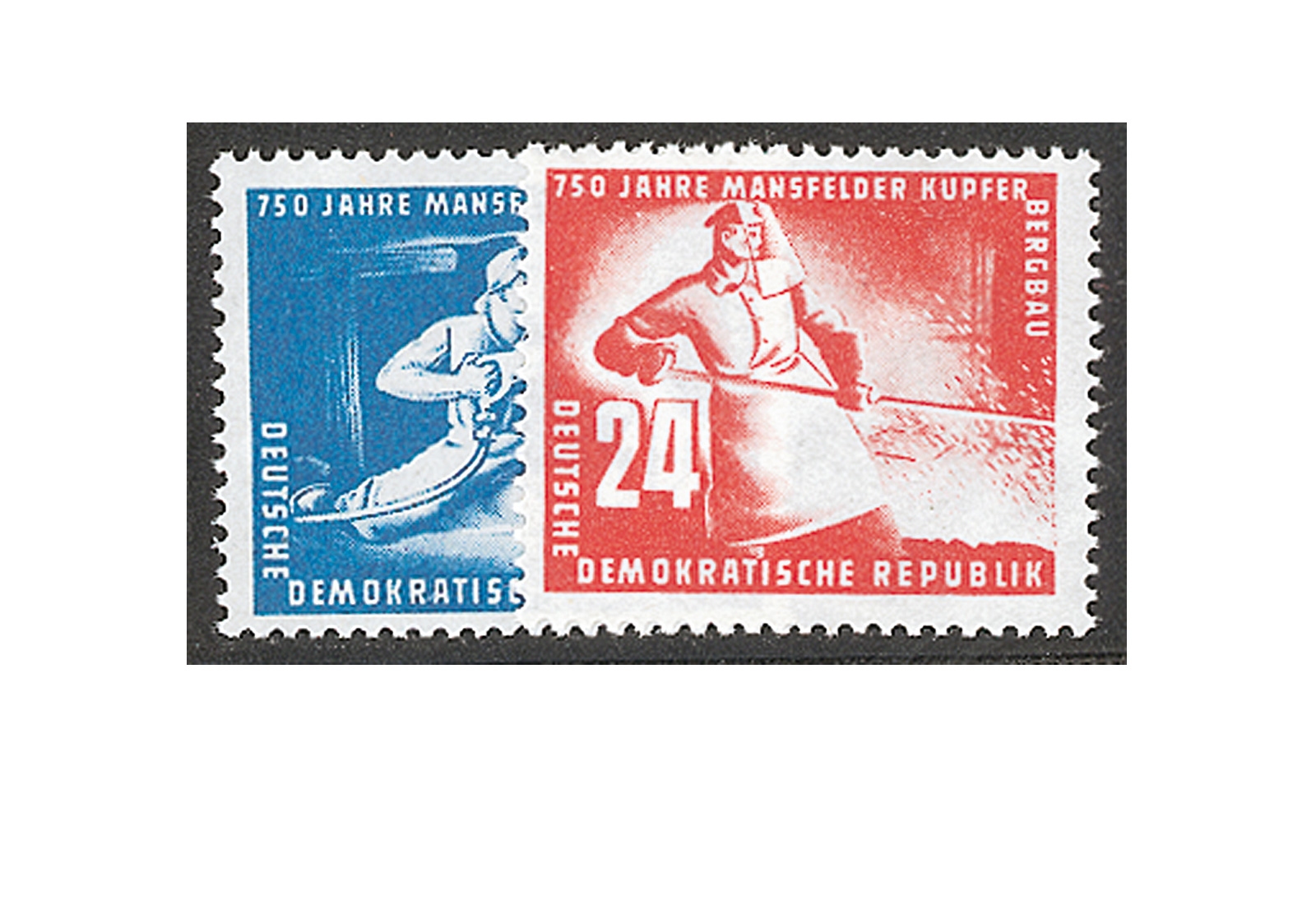 Briefmarken DDR 750 Jahre Mansfelder Kupferbergbau 1950 Michel-Nr.273-274 postfrisch