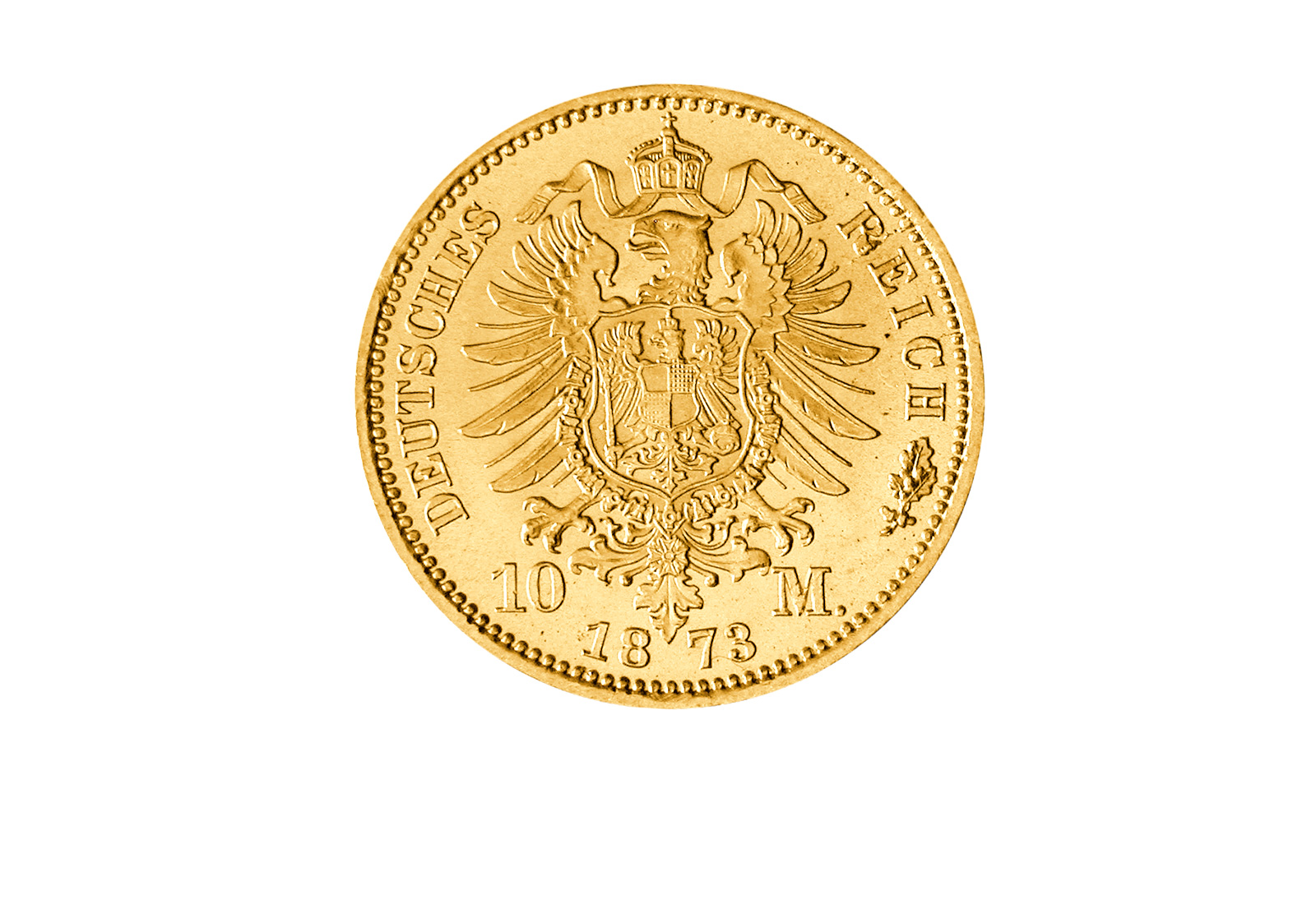 10 Mark 1872-1873 Kaiserreich Karl von Württemberg Jaeger-Nr. 289
