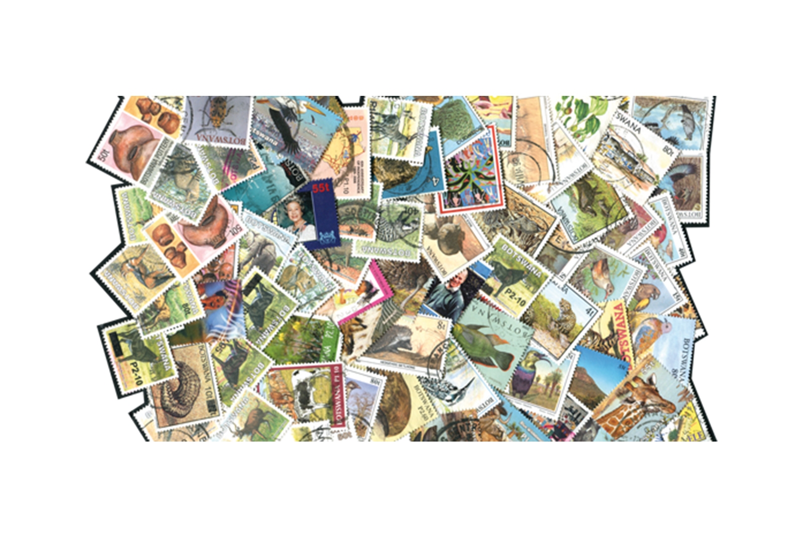 Briefmarken Botswana 100 verschiedene Marken