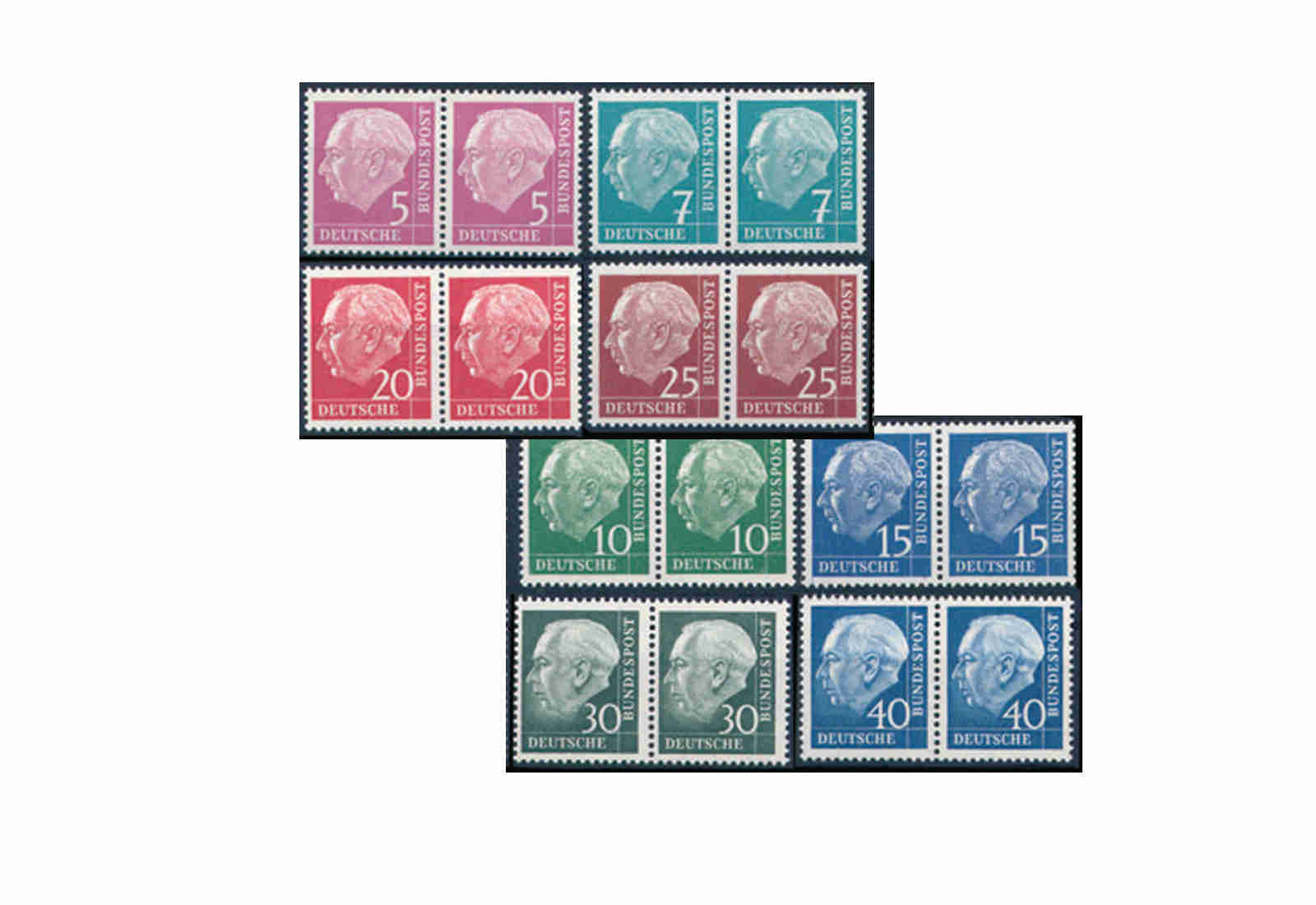 BRD Briefe Heuss lumogen gp. BRD 179-260 y