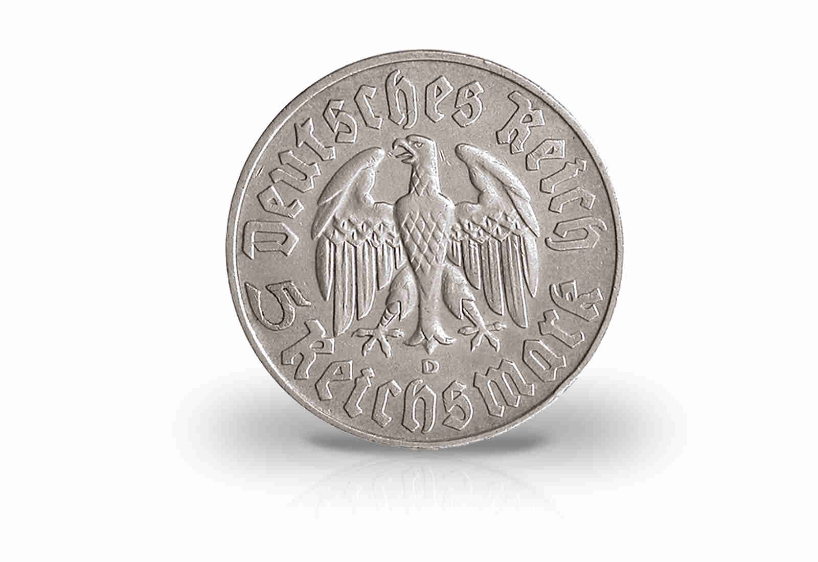 5 Reichsmark 1933 Drittes Reich Martin Luther Prägestätte G Jaeger-Nr. 353