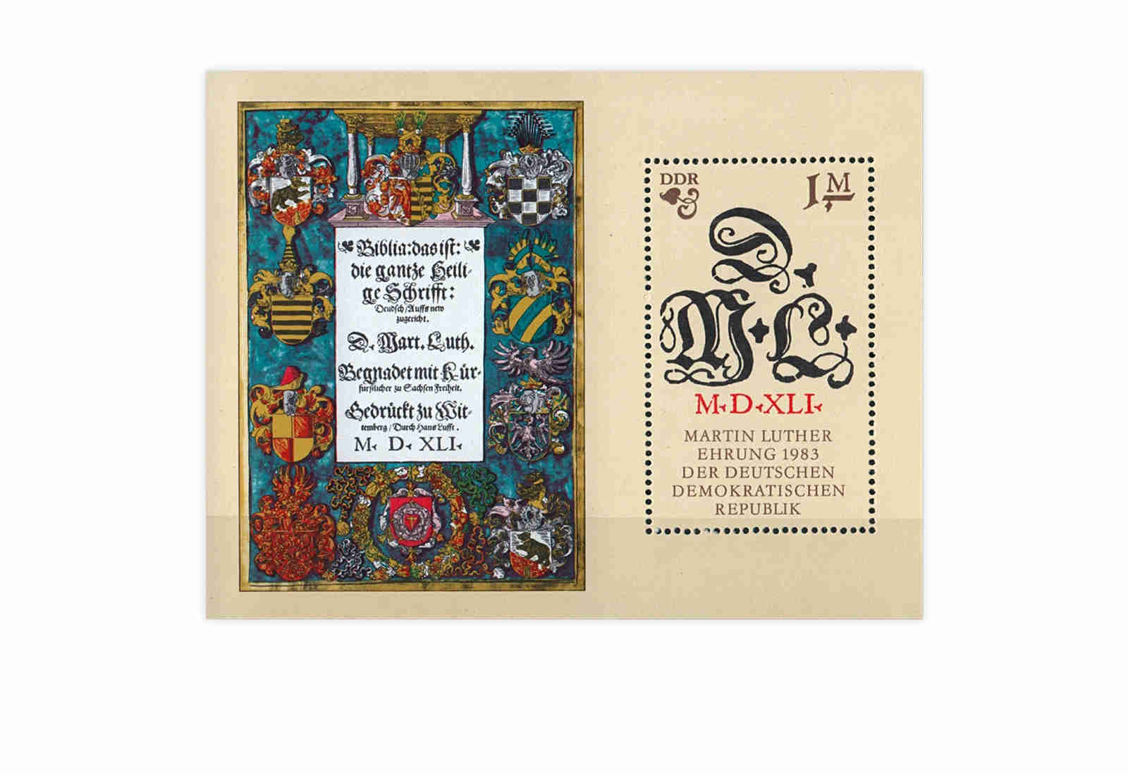 DDR Block 73 500. Geburtstag Martin Luthers 1983 gestempelt