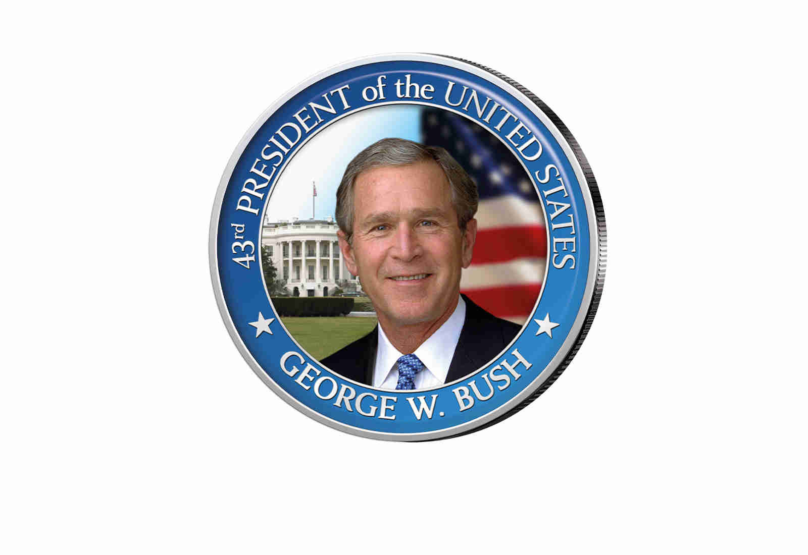 ½ Kennedy-Dollar USA mit Farbapplikation George W. Bush Serie: Presidents of the US