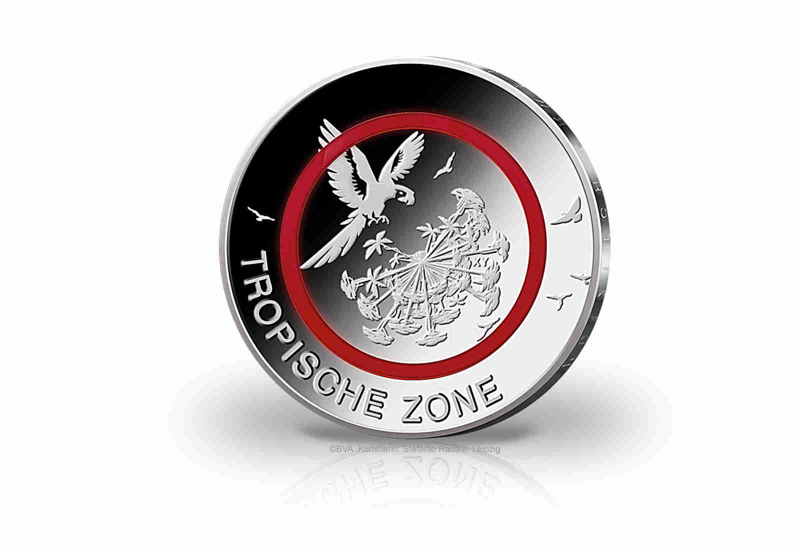 5 Euro 2017 Deutschland Tropische Zone mit rotem Polymerring st Prägestätte unserer Wahl