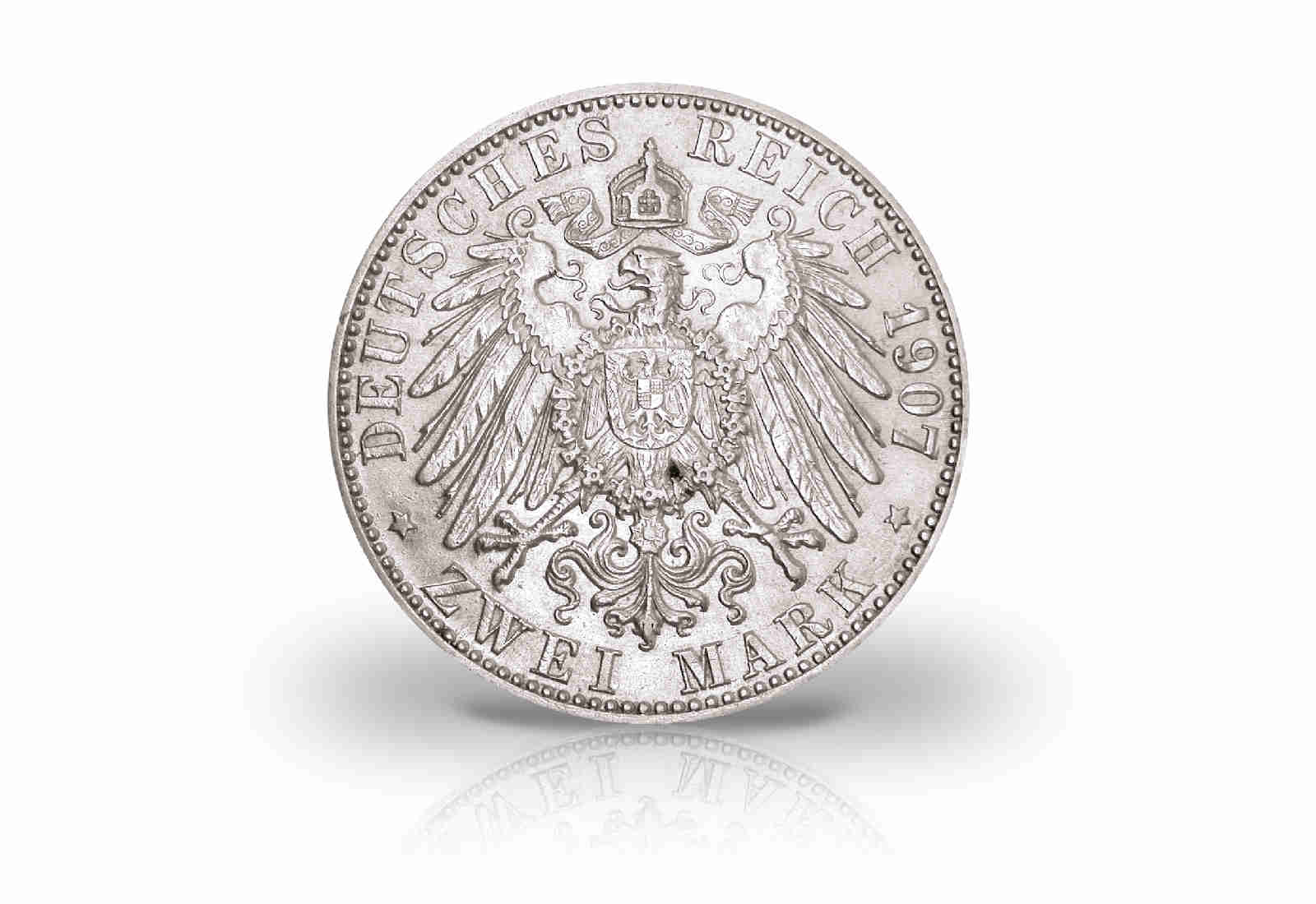 2 Mark 1902-1907 Deutsches Kaiserreich Baden Friedrich I. Jaeger-Nr. 32