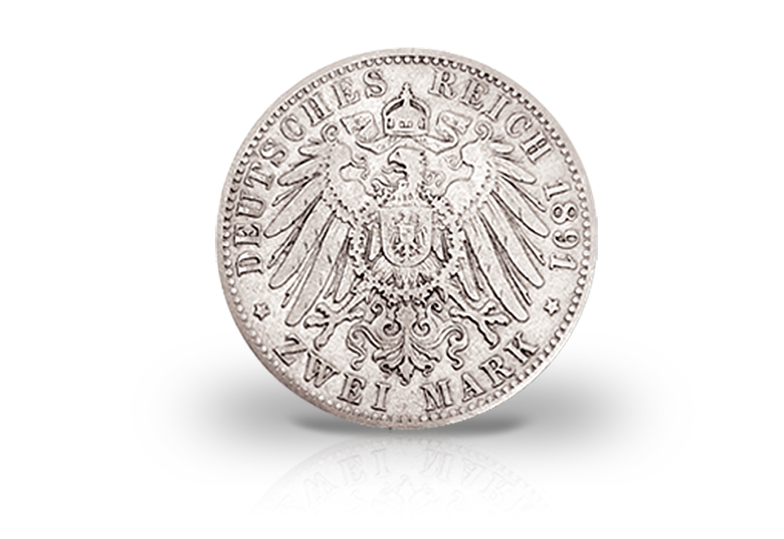 2 Mark 1891 Deutsches Kaiserreich Oldenburg Nicolaus Friedrich Peter Jaeger-Nr. 93