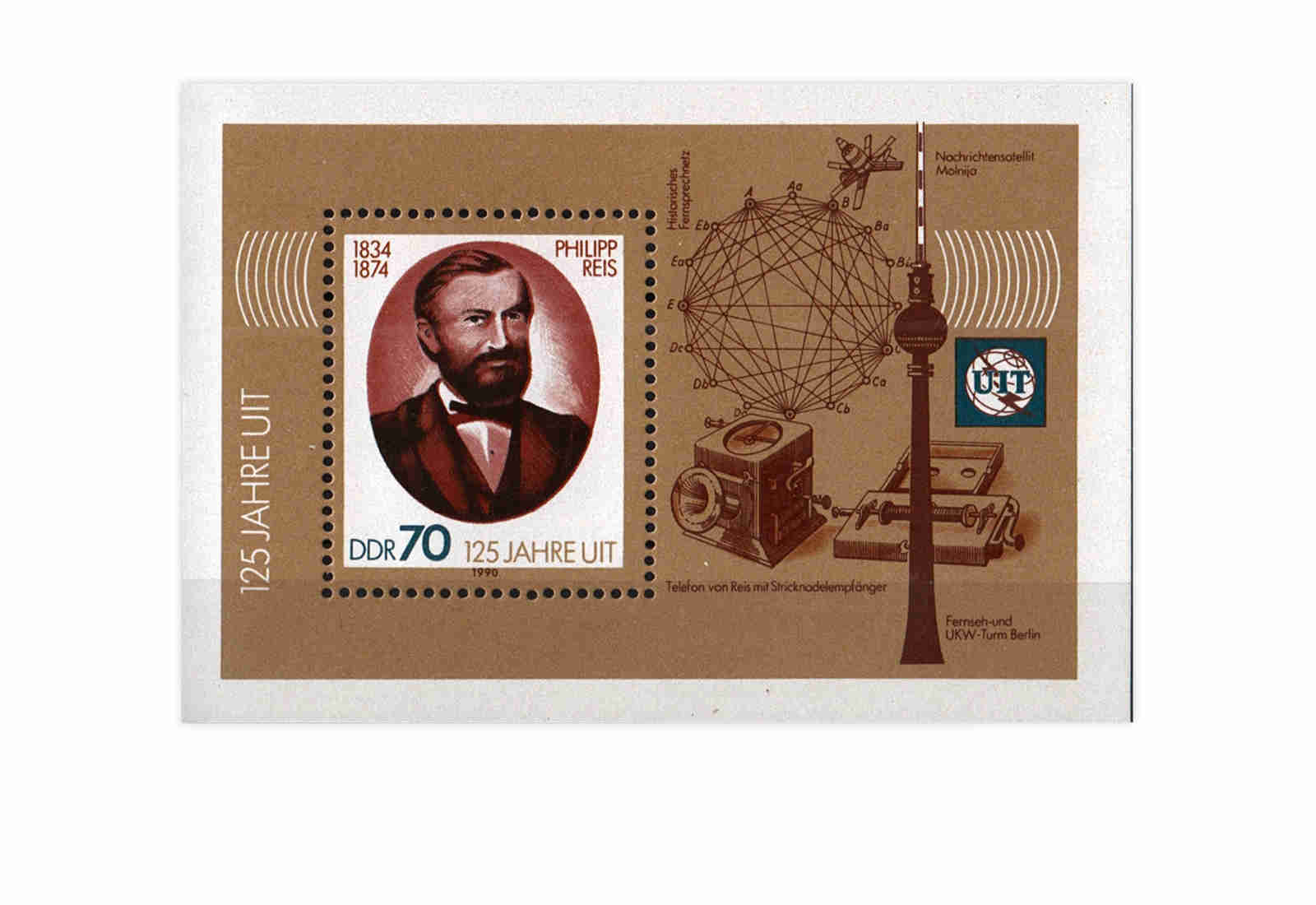 DDR Block 101 Philipp Reis-Block 1990 gestempelt