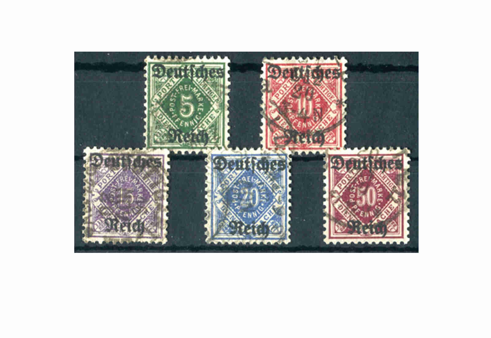 Deutsches Reich Mi. Nr. D 52/56 1920 gestempelt