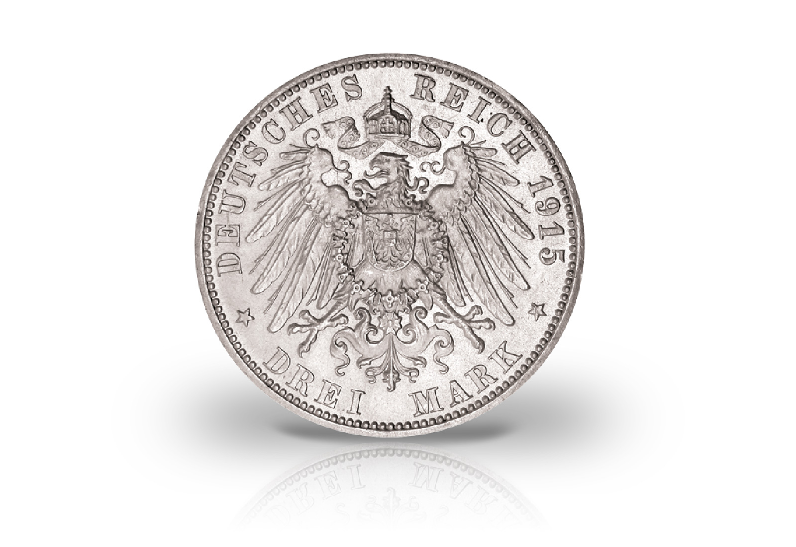 Braunschweig 3 Mark Silbermünze 1915 Regierungsantritt/ Hochzeit Ernst August J. 57