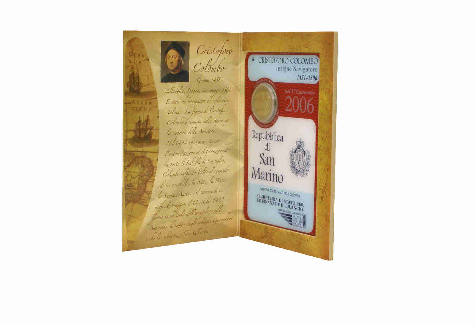 2 Euro 2006 San Marino Kolumbus st im Original Blister