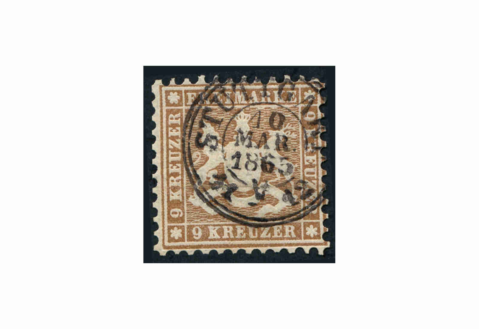Briefmarke Altdeutschland Württemberg Freimarke 1863 Michel-Nr. 28 a gestempelt