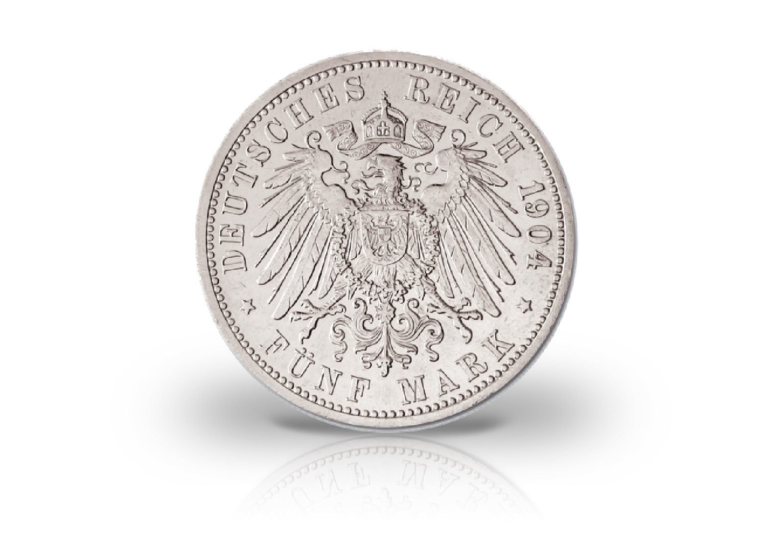 5 Mark 1904 Deutsches Kaiserreich Sachsen Tod König Georg Jaeger-Nr. 133