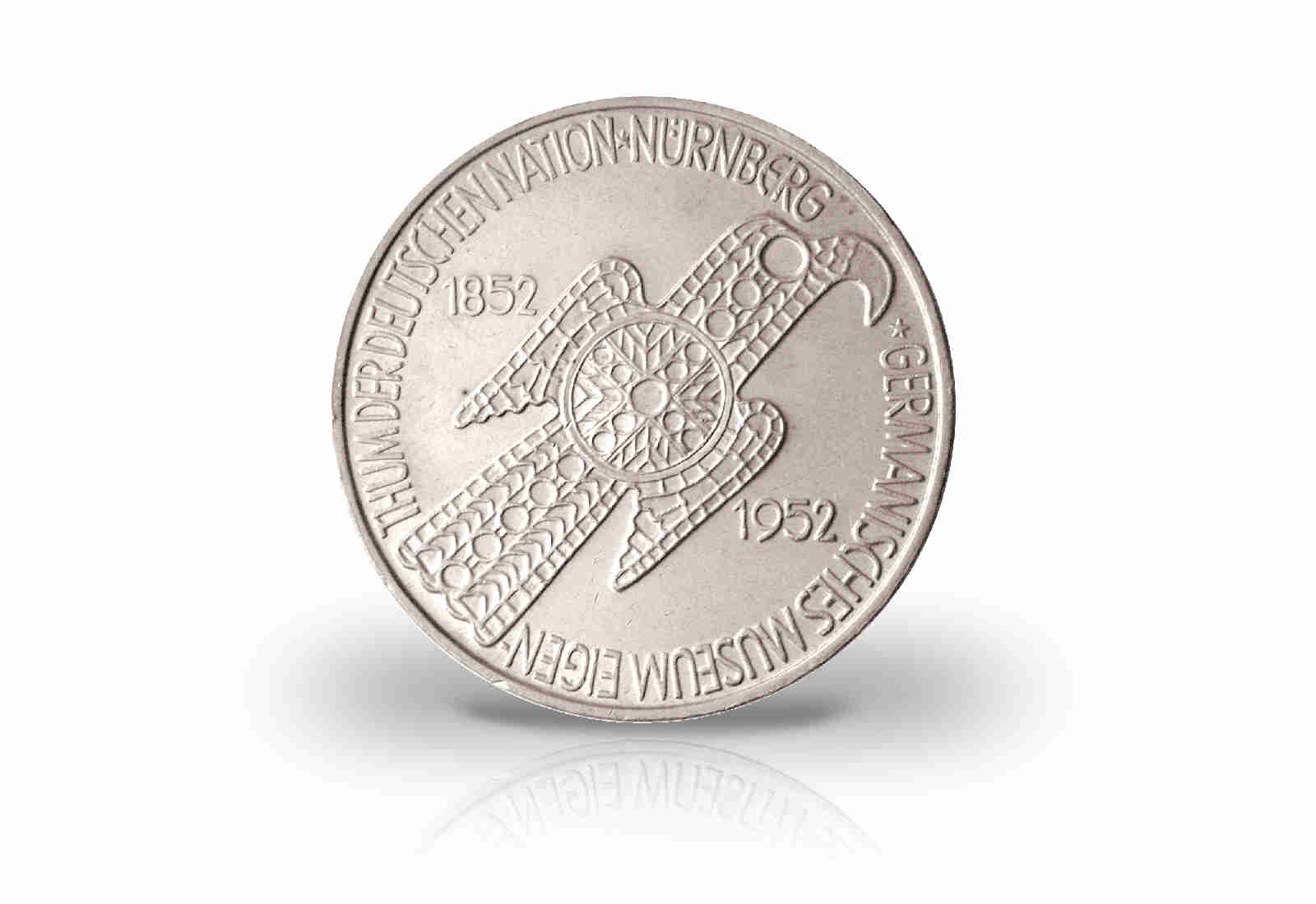 5-DM-Silbermünze 1952 BRD - Germanisches Museum - Jaeger-Nr. 388