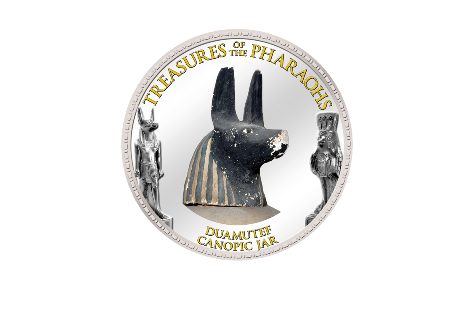 1 Pfund Ägypten Kanobe des Duamutef 999,9 Goldauflage mit Farbmotiv