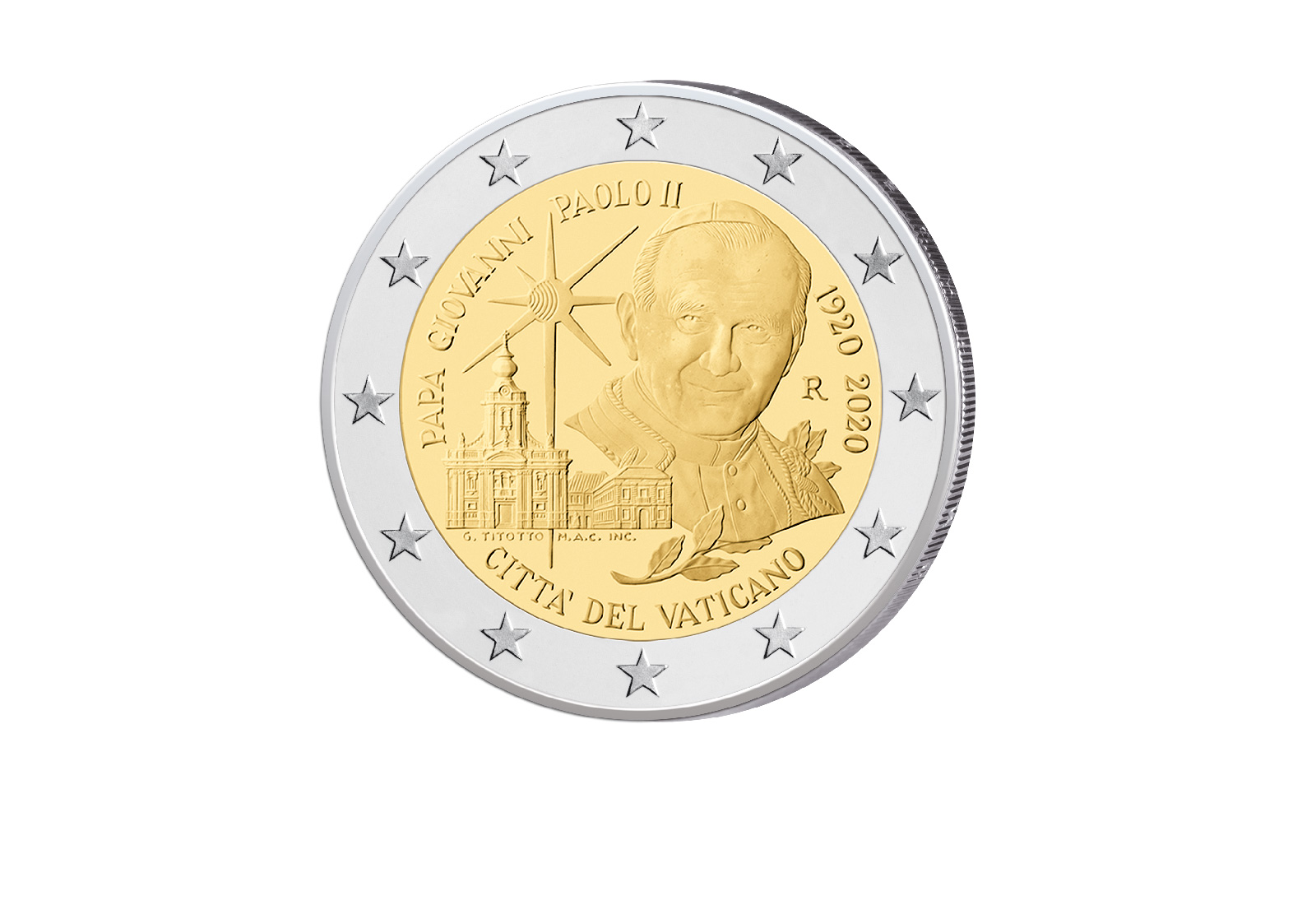 2 Euro 2020 Vatikan 100. Geburtstag Papst Johannes Paul II. st im Blister